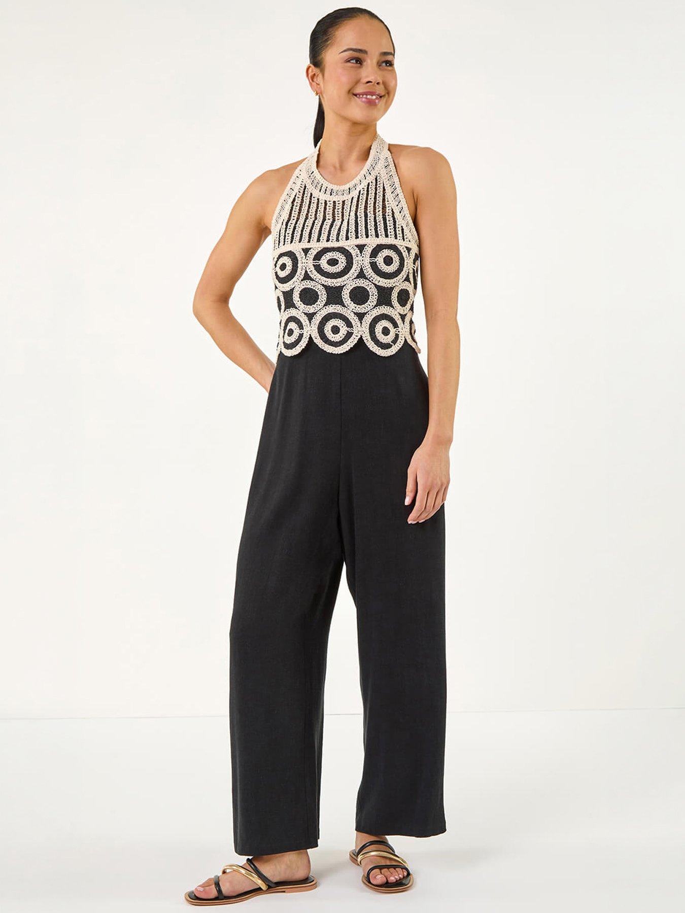 Image 3 of 5 of Roman Petite Crochet Detail Jumpsuit