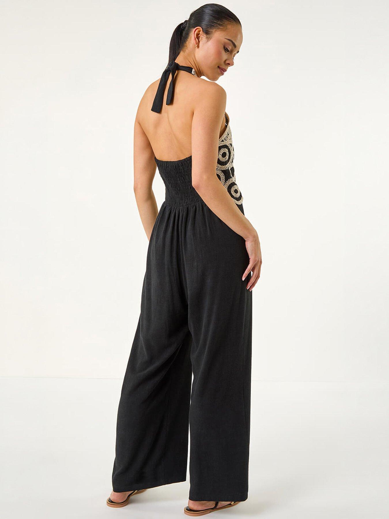 Image 4 of 5 of Roman Petite Crochet Detail Jumpsuit