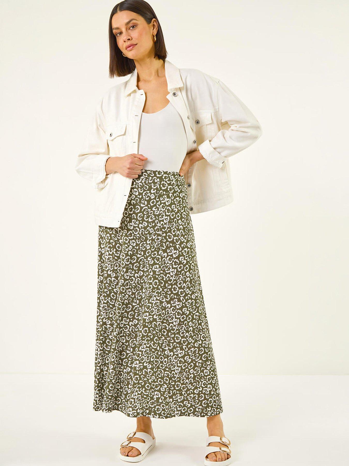 Image 3 of 5 of Roman Leopard Print Midi Skirt