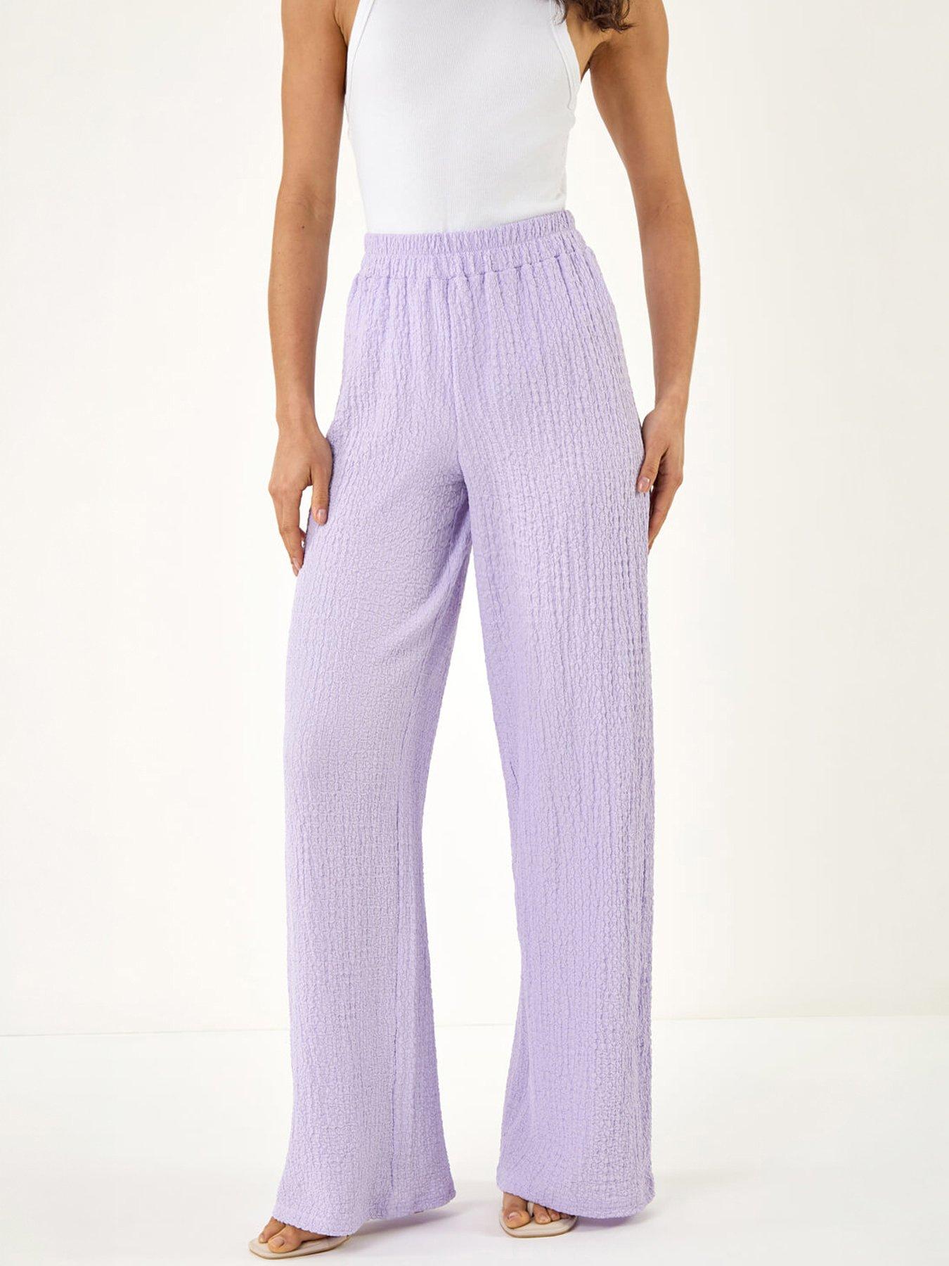 Roman Dusk Textured Wide Leg Stretch Trouser
