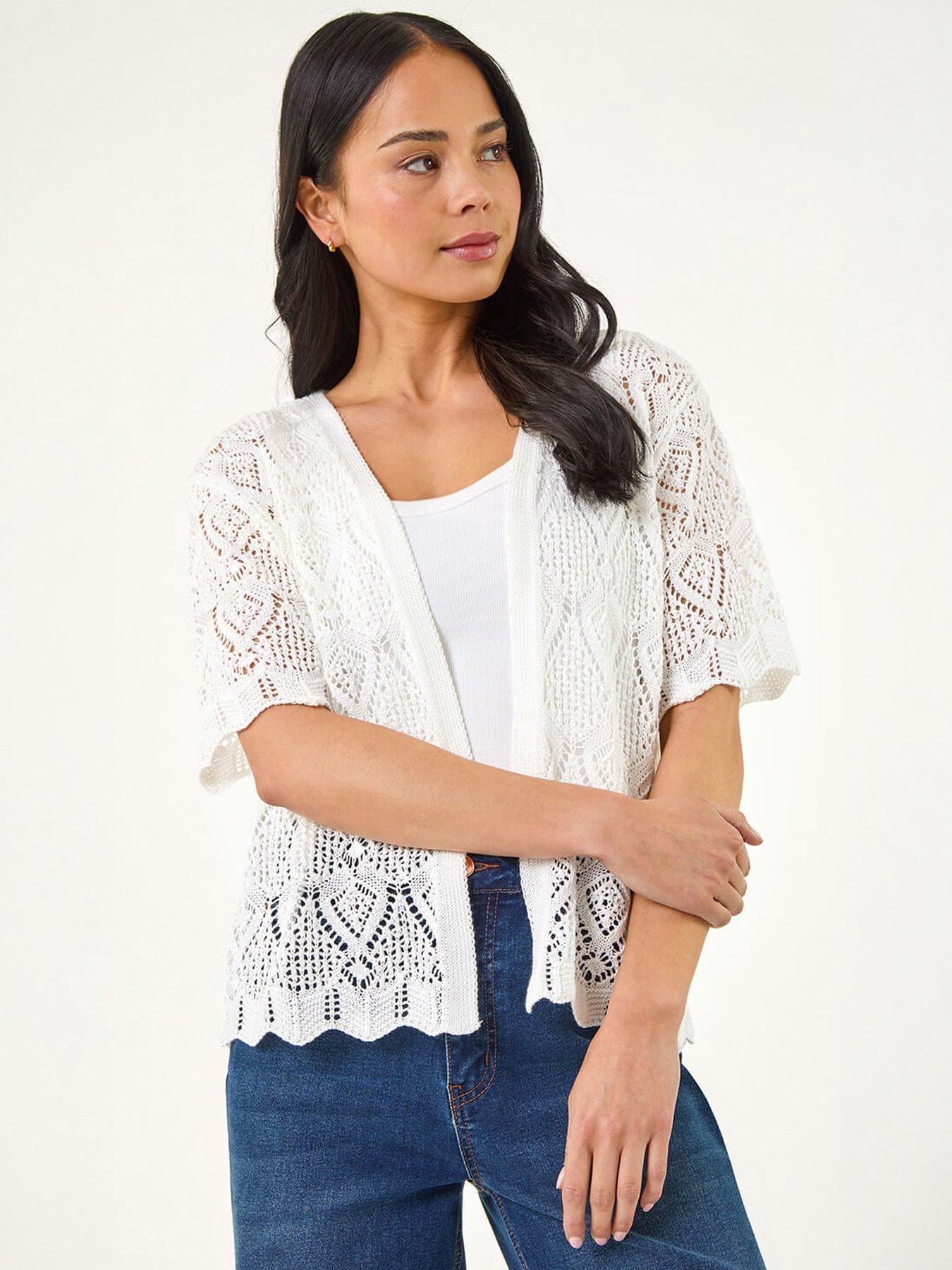 Image 1 of 5 of Roman Petite Pointelle Open Cardigan