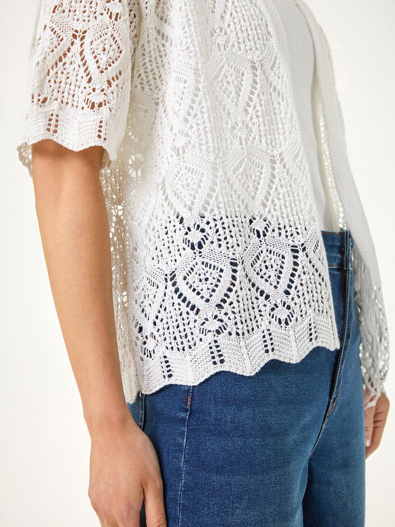 Image 2 of 5 of Roman Petite Pointelle Open Cardigan