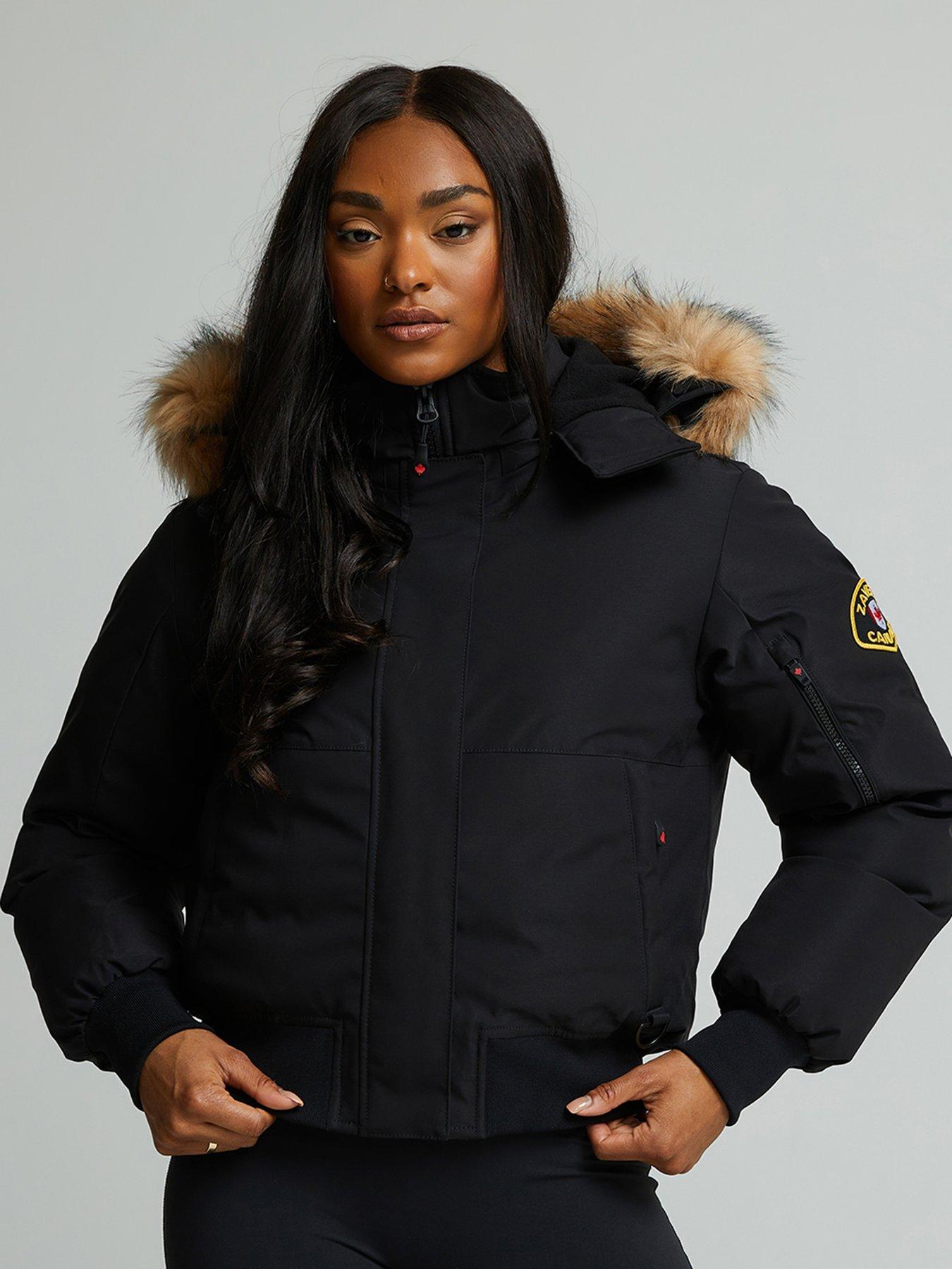 Image 1 of 7 of Zavetti Canada W Olivia Hooded Bomber Jacket
