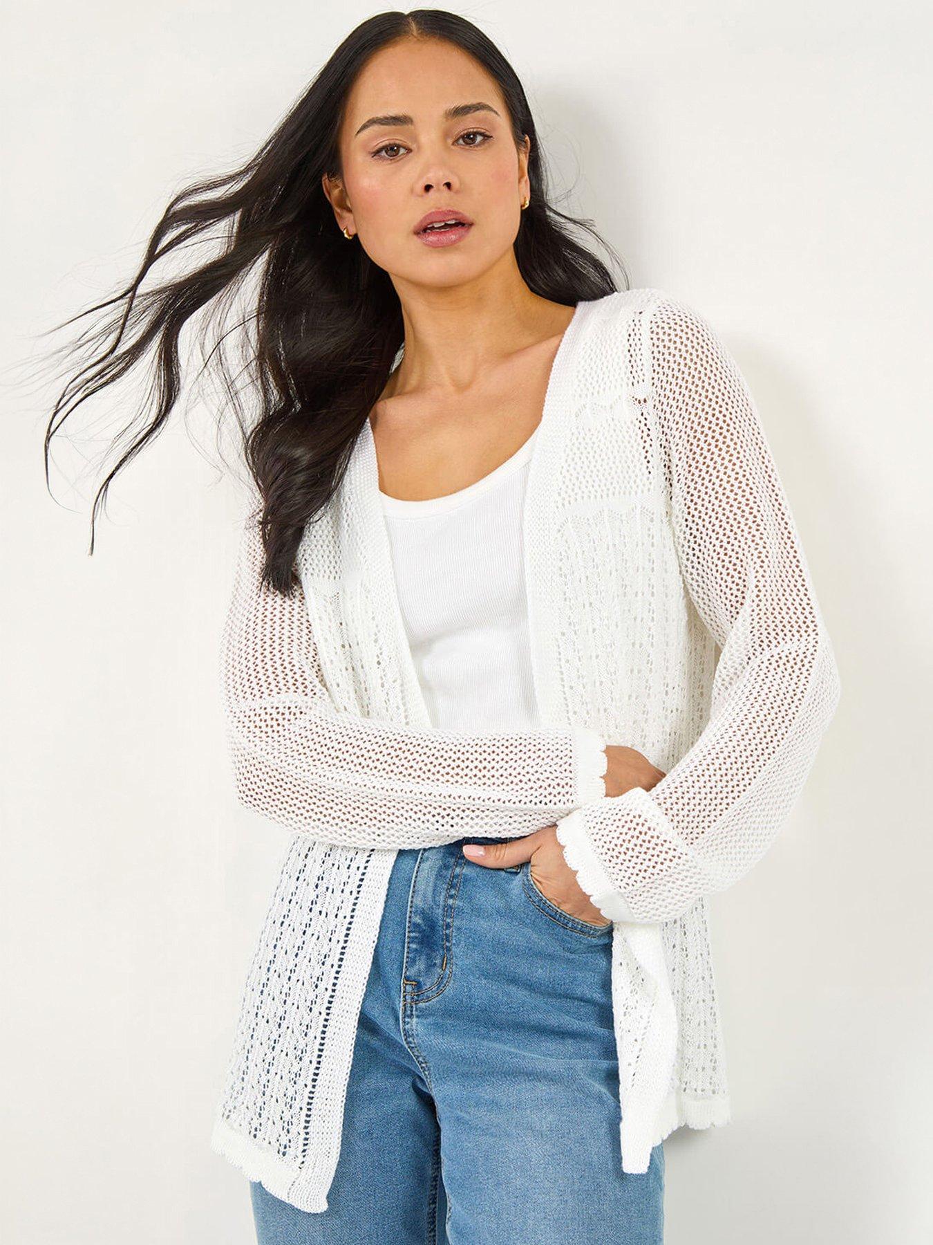 Image 1 of 5 of Roman Petite Pointelle Knit Cardigan
