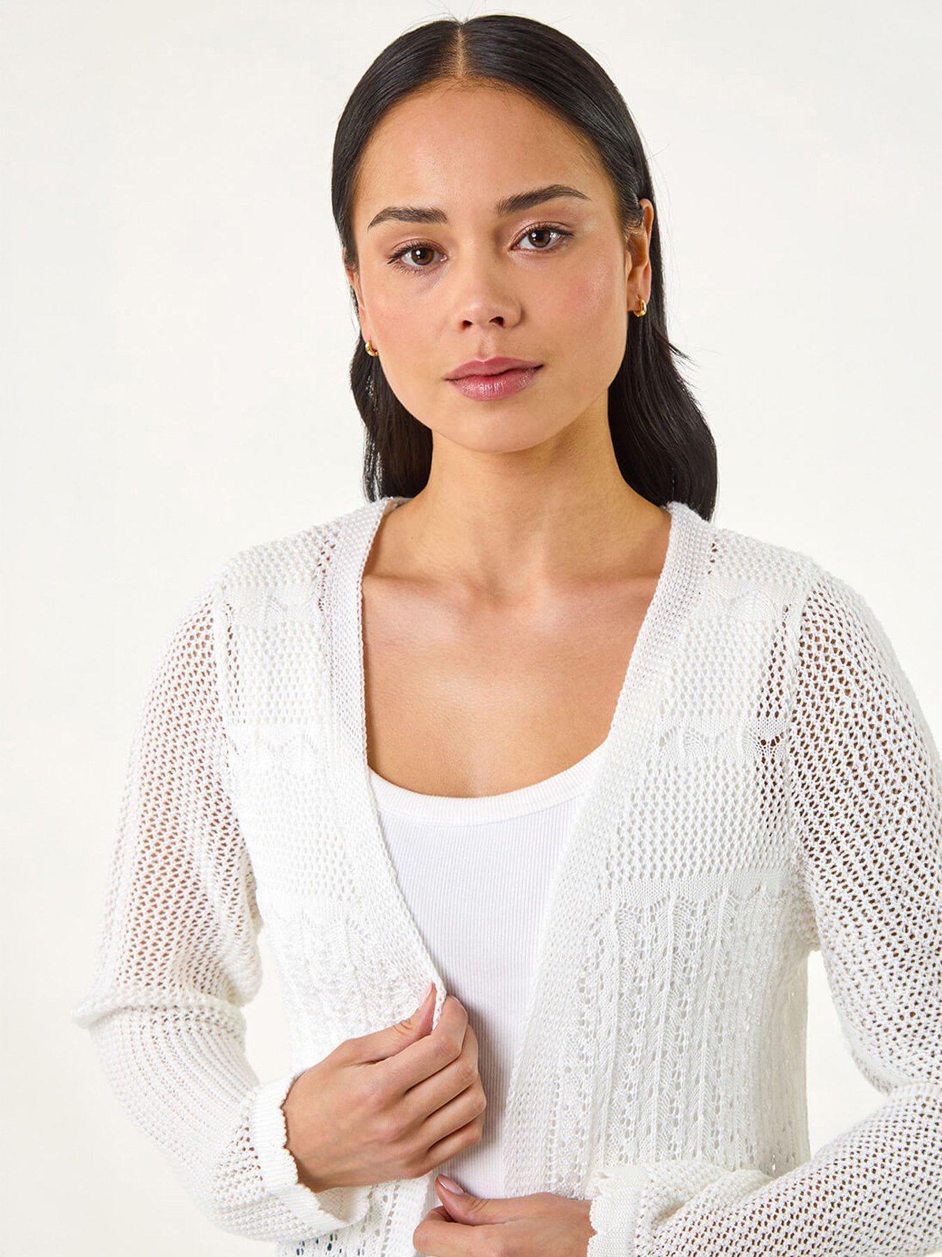 Image 5 of 5 of Roman Petite Pointelle Knit Cardigan