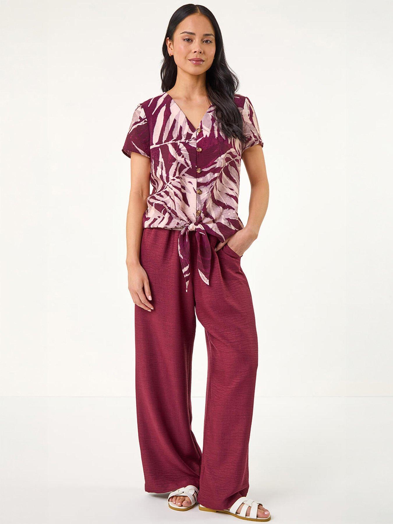 Roman Petite Buttoned Tie Front Top