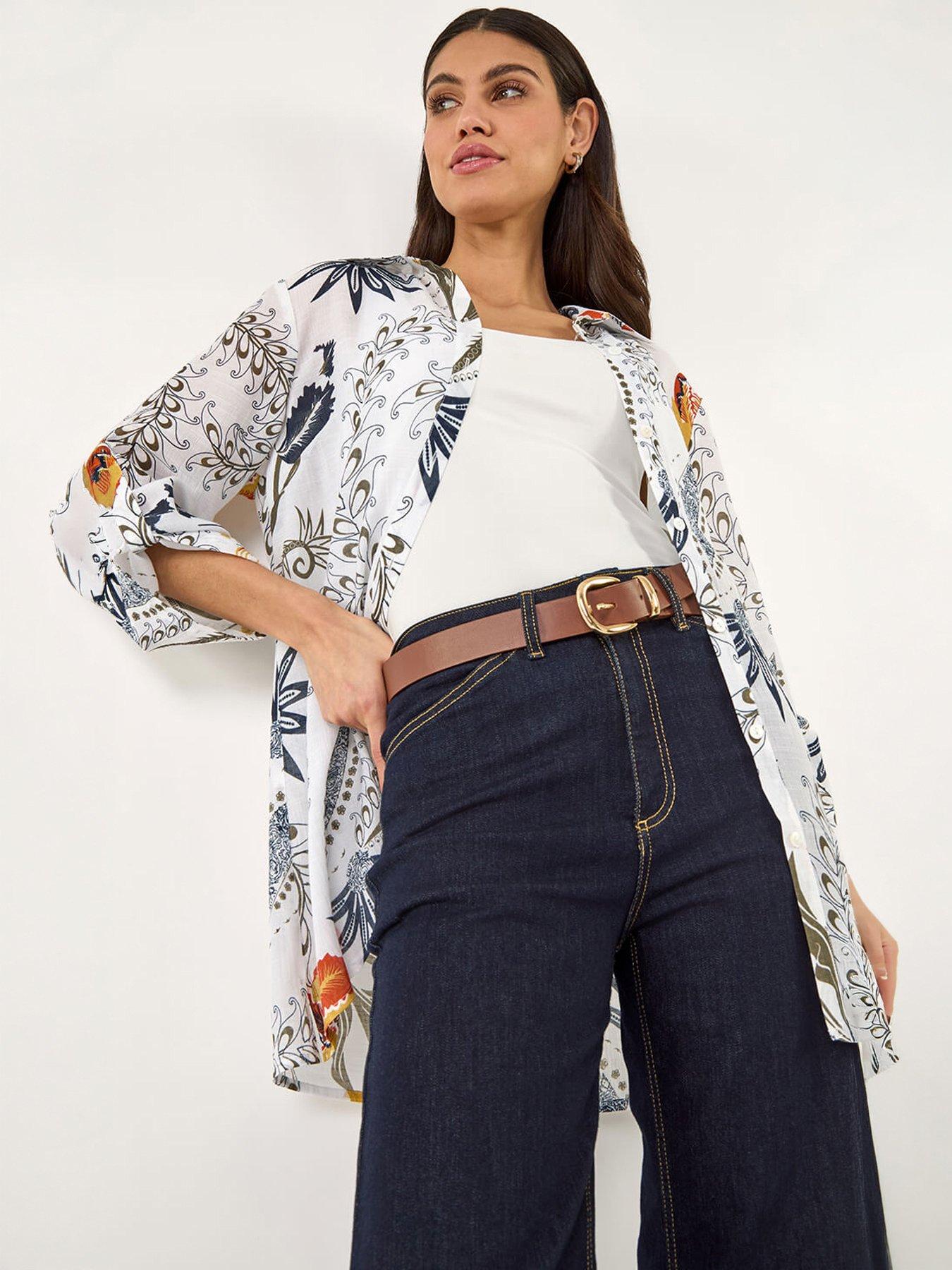 Roman Floral Print Collared Blouse