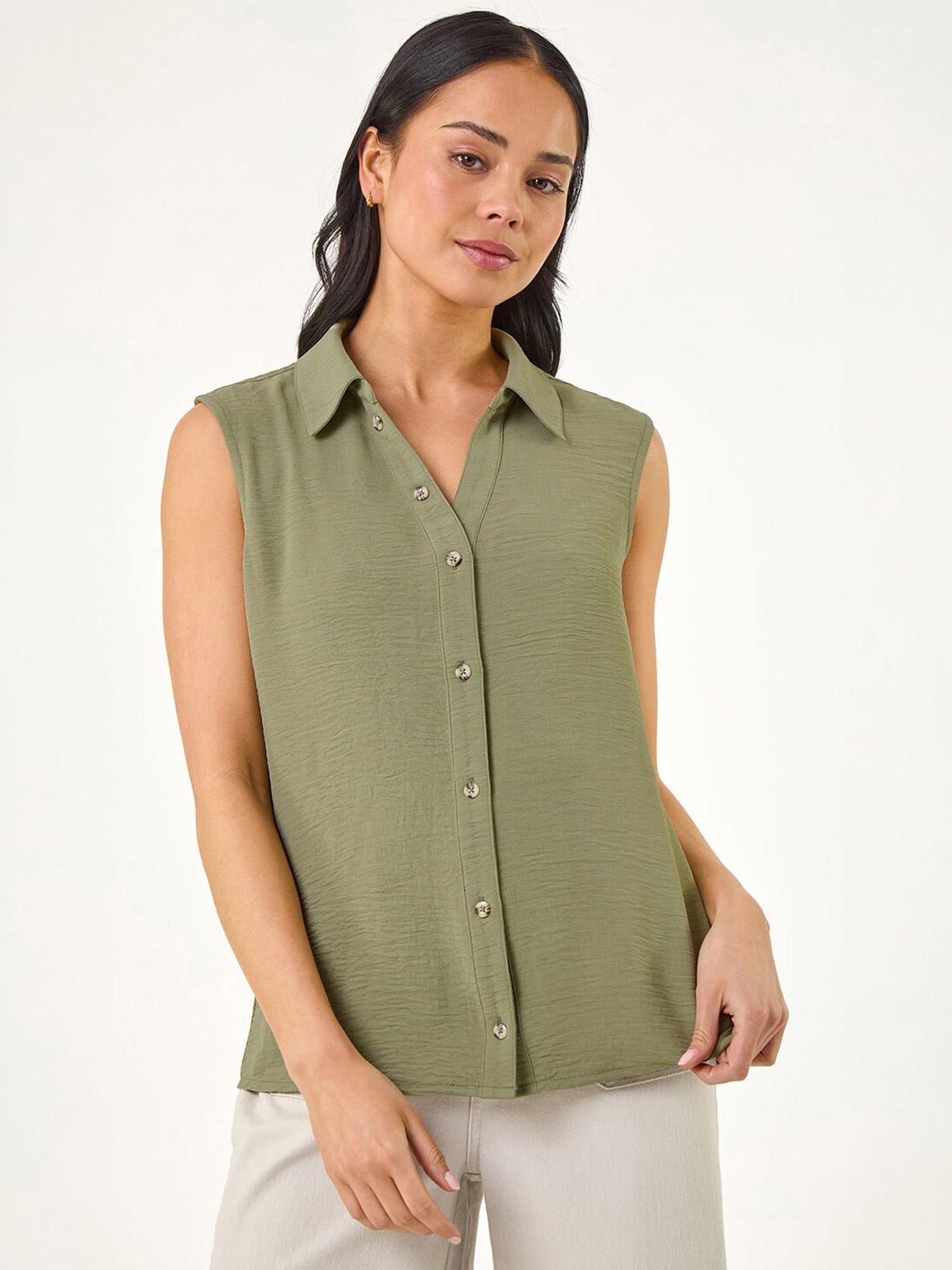 Roman Petite Button Front Blouse