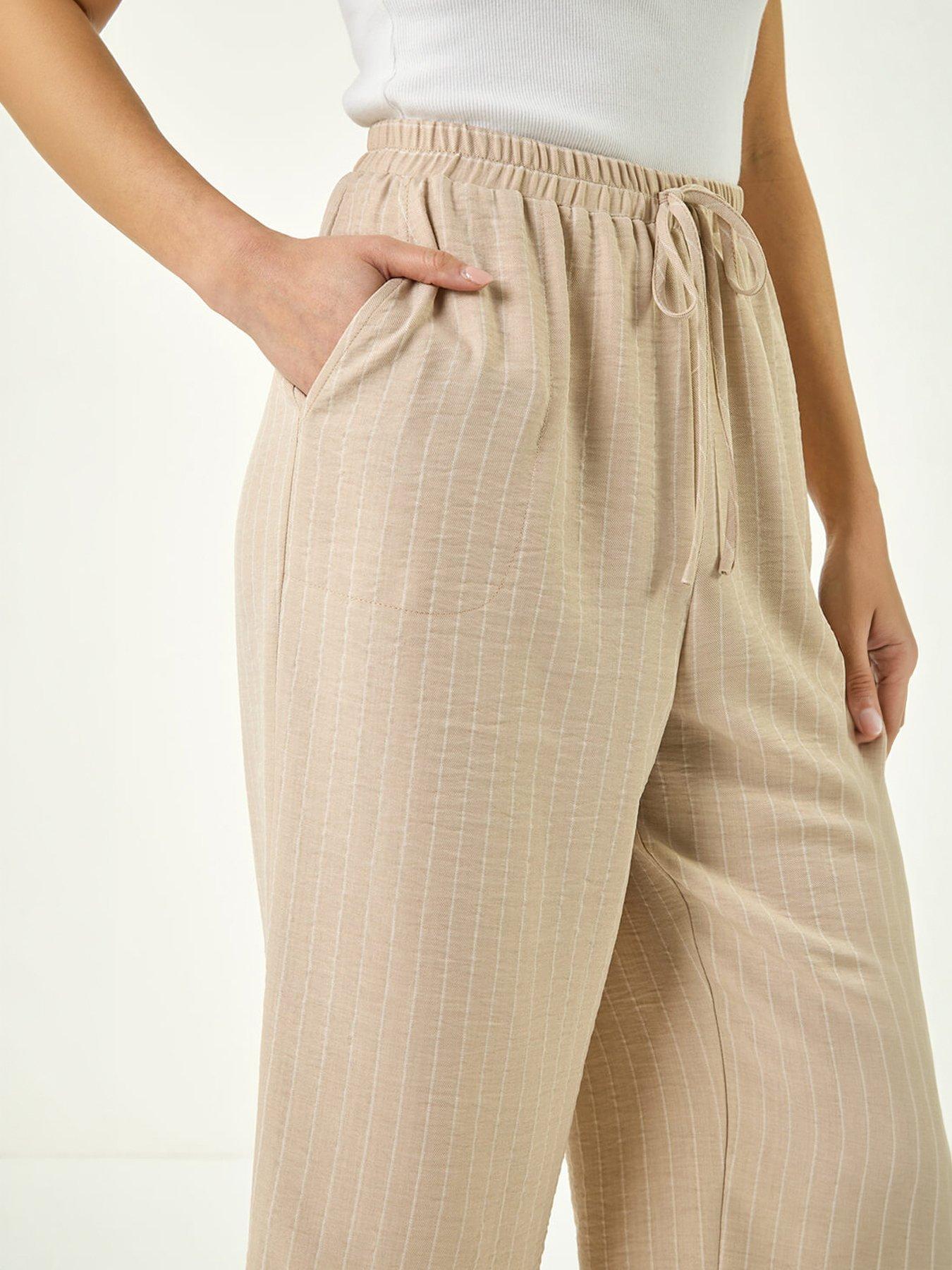 Image 2 of 5 of Roman Petite Stripe Cropped Trousers