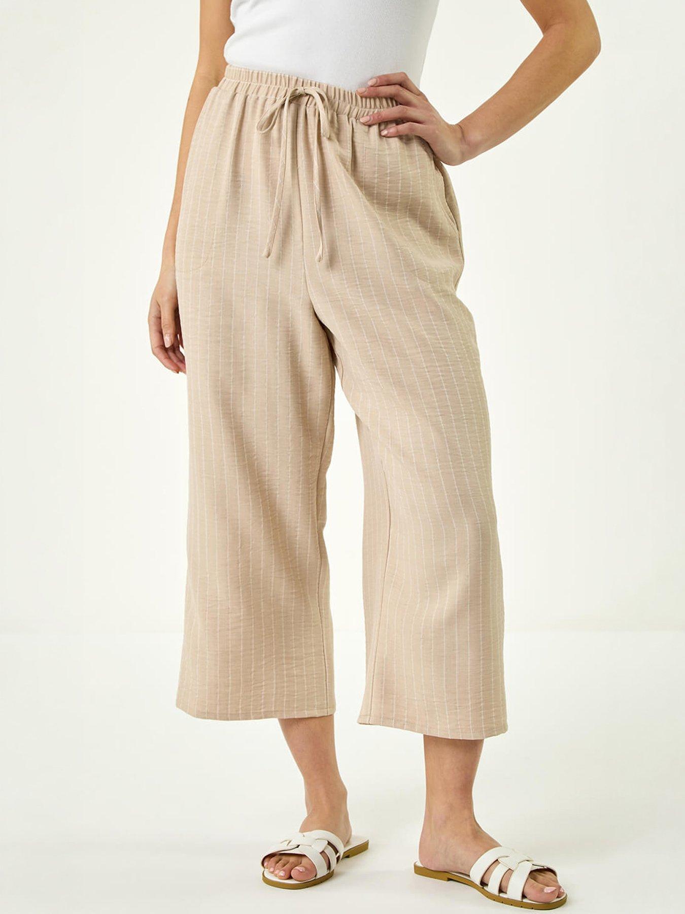 Image 3 of 5 of Roman Petite Stripe Cropped Trousers