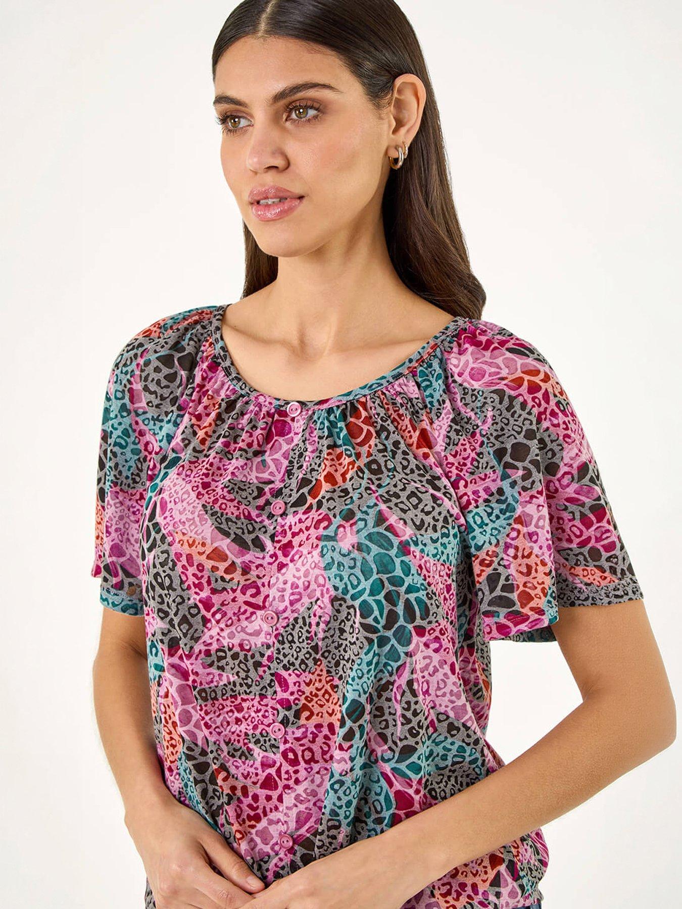 Image 5 of 5 of Roman Tie Front Button Top