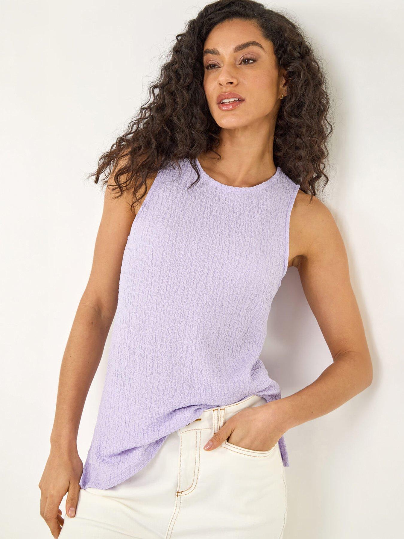 Image 1 of 5 of Roman Dusk Textured Longline Stretch Top