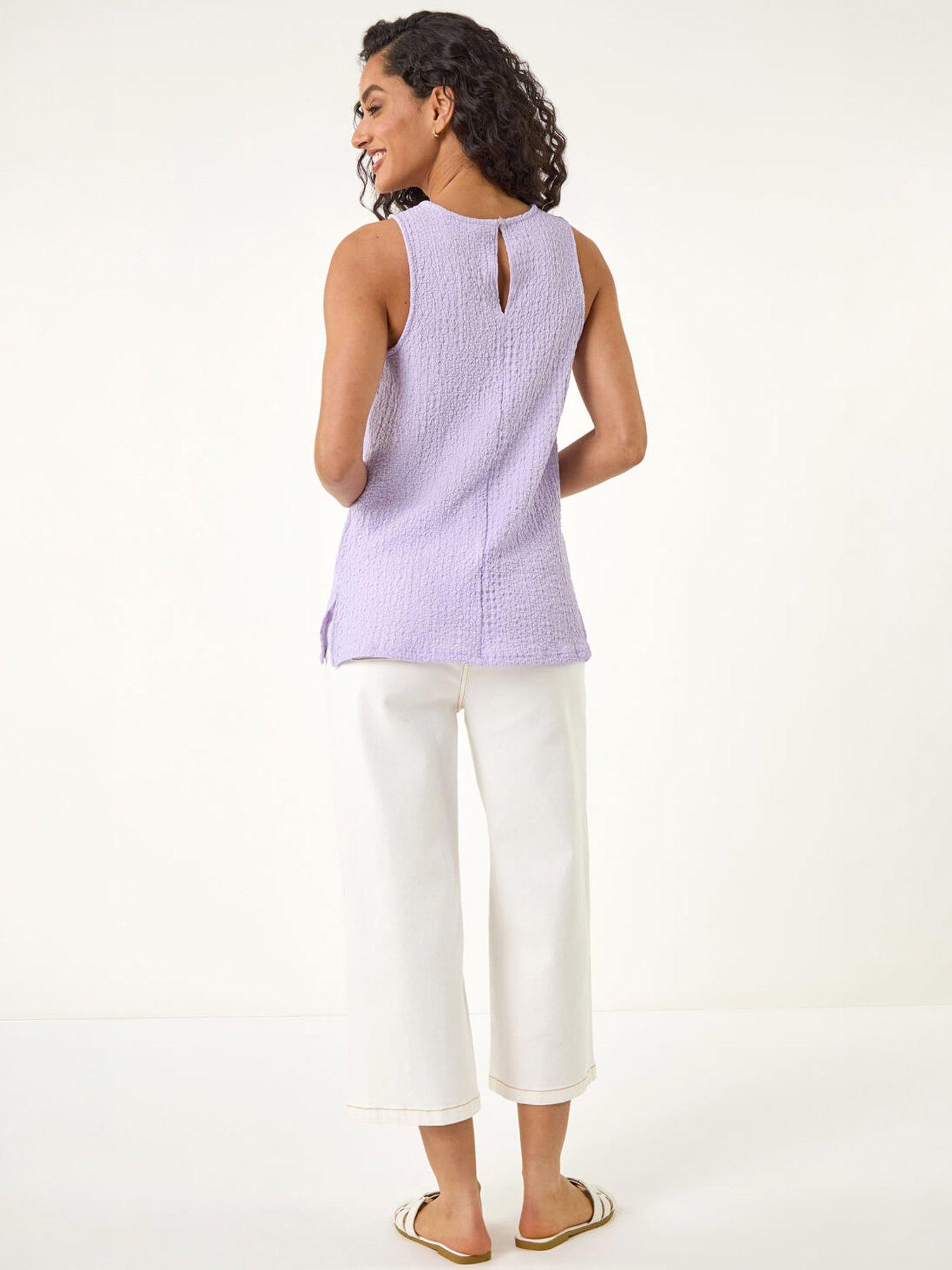 Image 4 of 5 of Roman Dusk Textured Longline Stretch Top