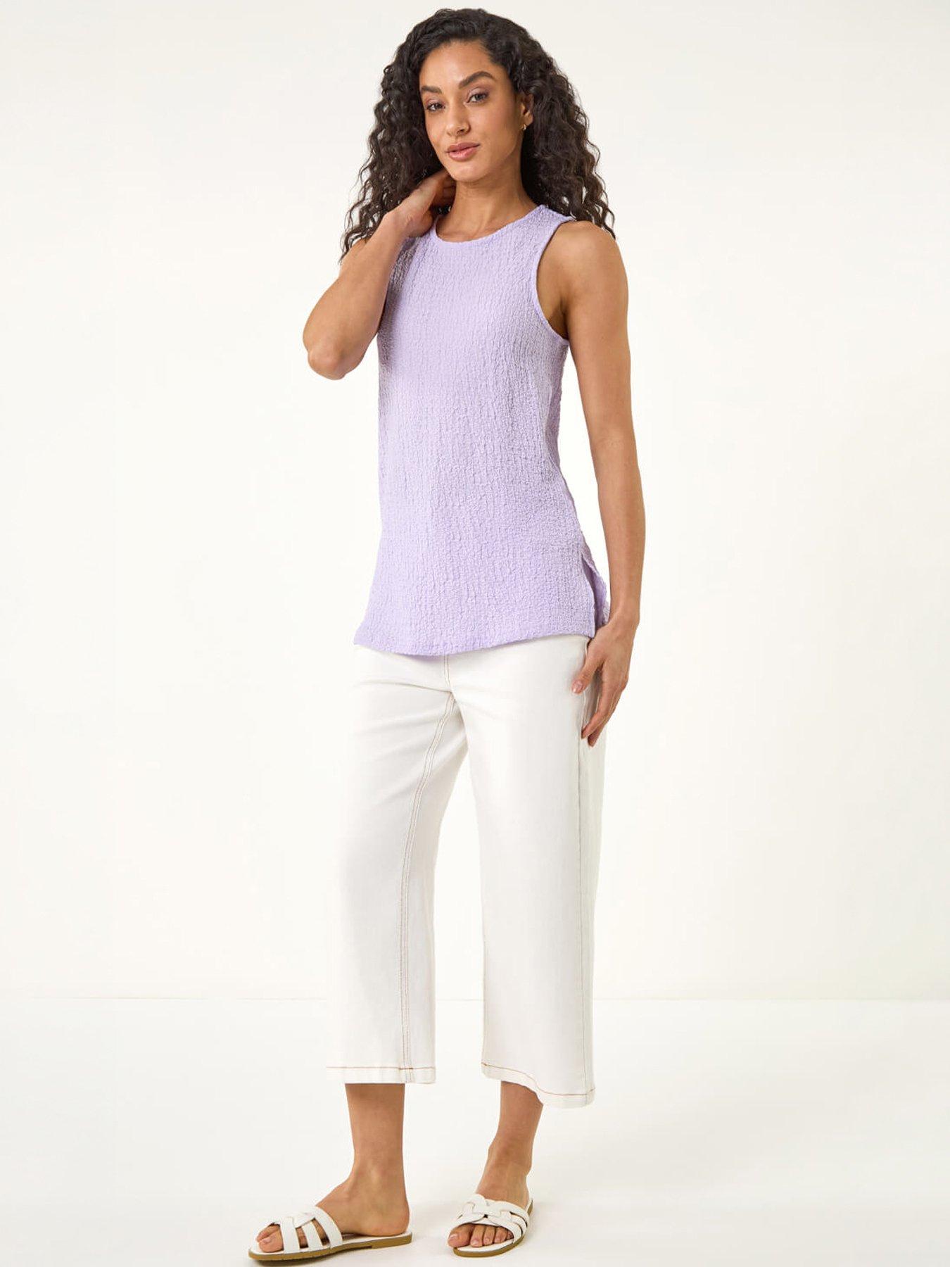 Image 5 of 5 of Roman Dusk Textured Longline Stretch Top