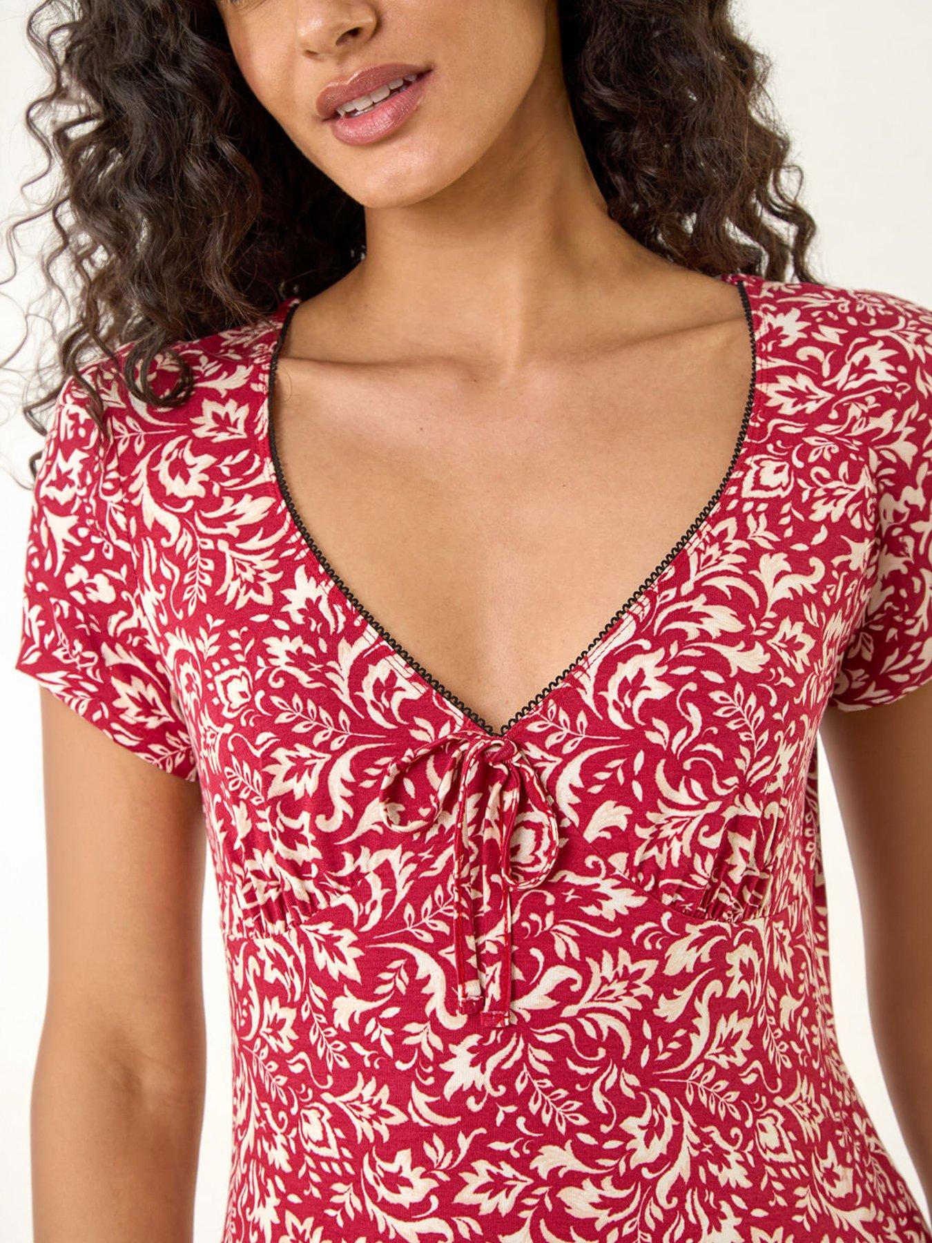 Image 2 of 5 of Roman Dusk Abstract Print Stretch Dress