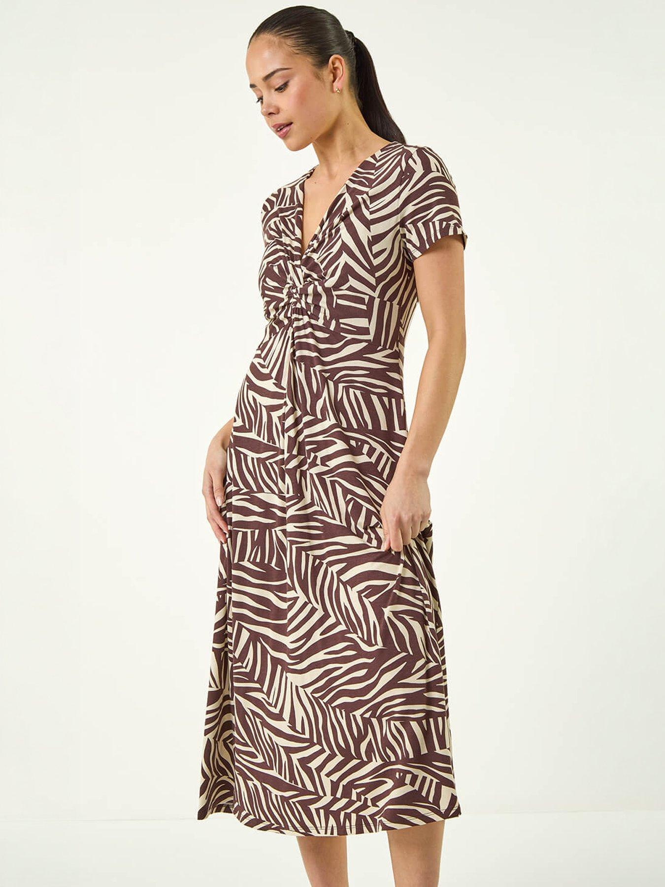 Image 3 of 5 of Roman Petite Zebra Knot Dress