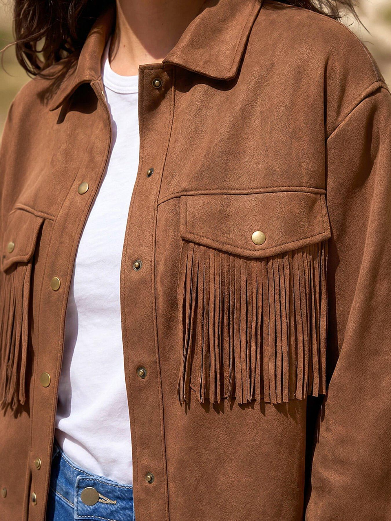 Image 2 of 4 of Roman Faux Suede Tassel Jacket