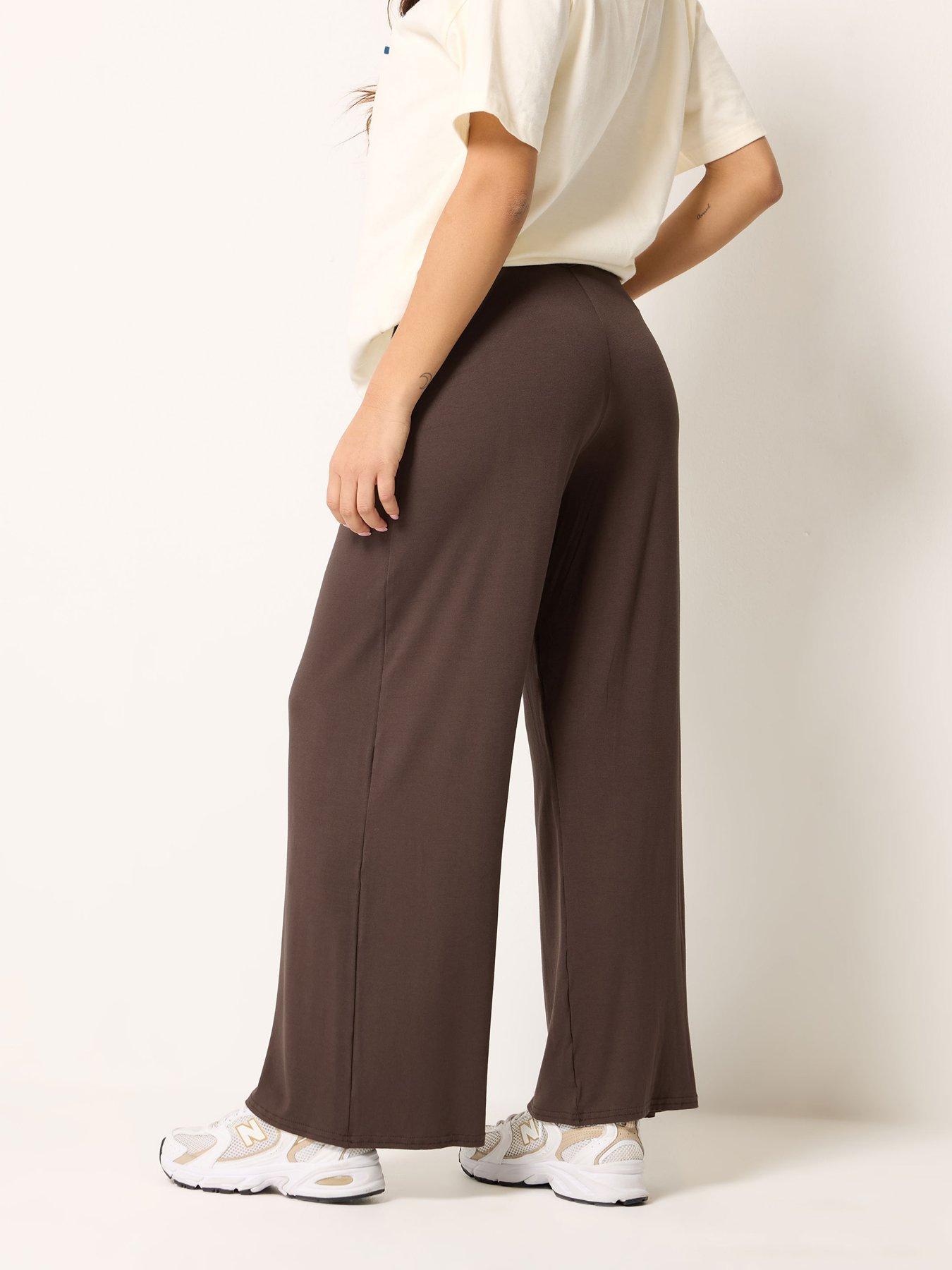 Image 2 of 5 of PixieGirl Petite Draped Trousers - Brown
