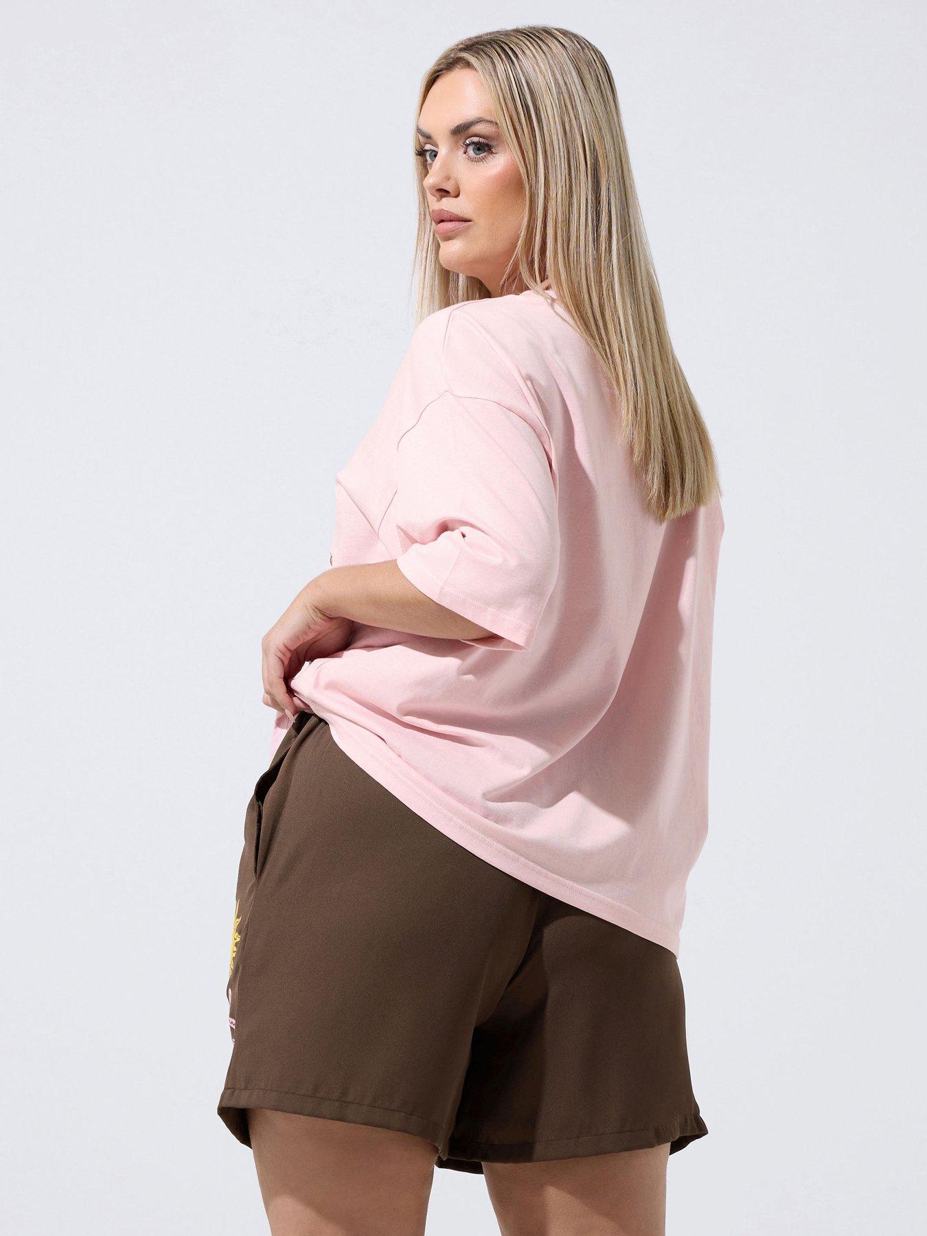 Image 2 of 5 of Yours Curve Celestial Print Shorts - Brown