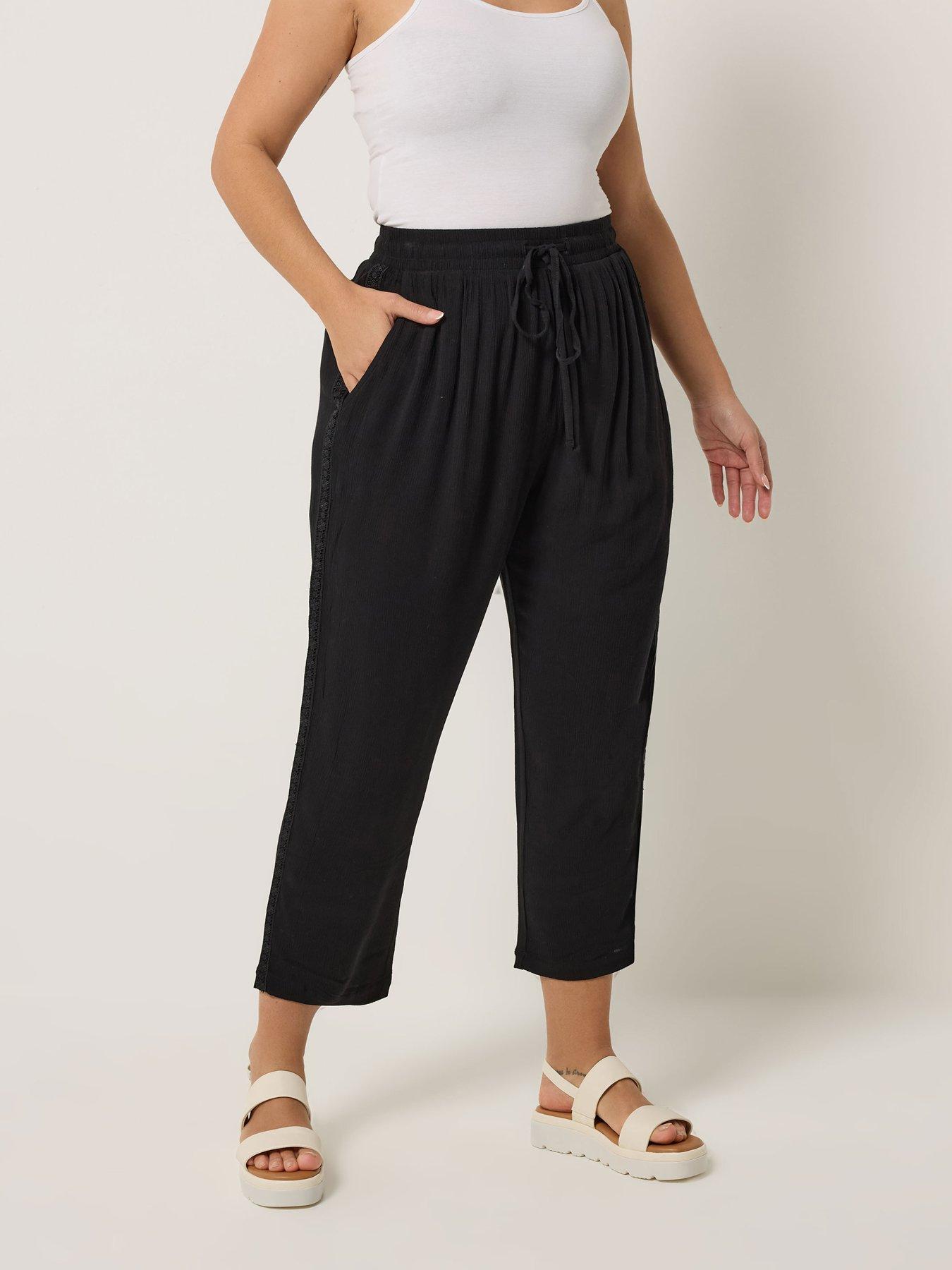 Yours Curve Crochet Side Crop Trousers