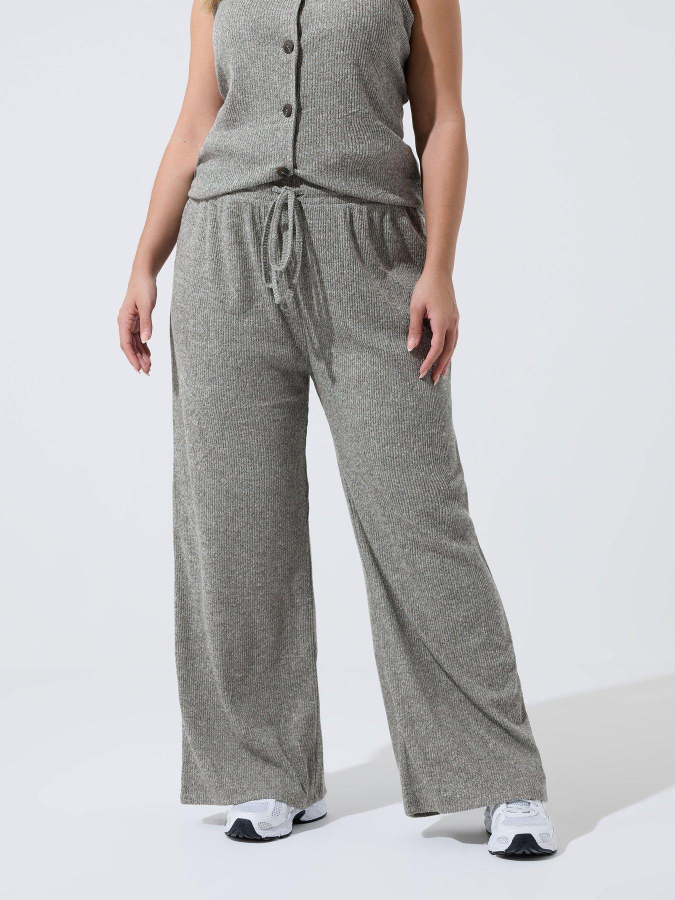 Image 1 of 5 of Yours Curve Check Barrel Trousers