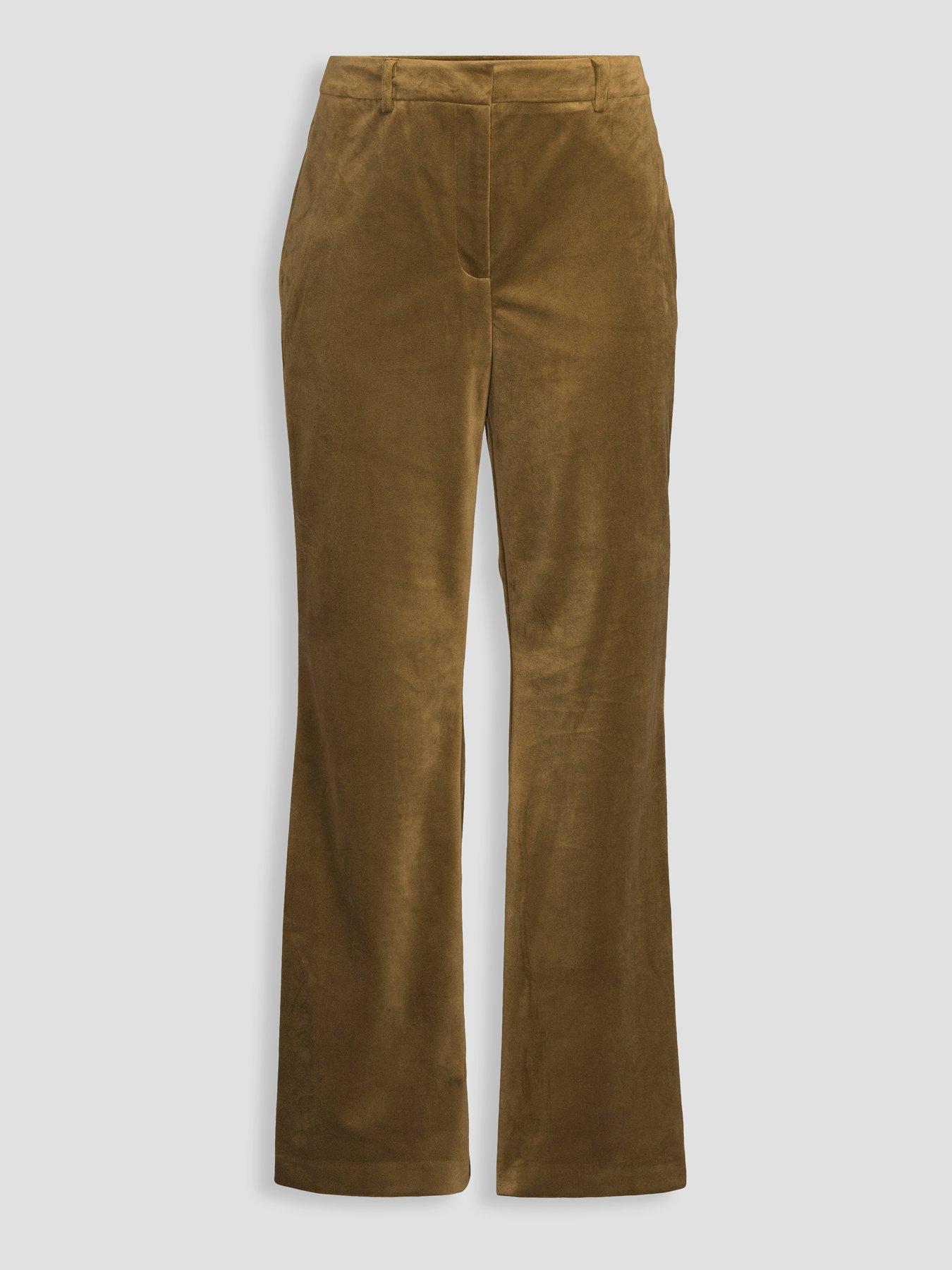 Image 7 of 7 of The Very Collection Womens Wide Leg &nbsp;Velvet Trousers - Olive