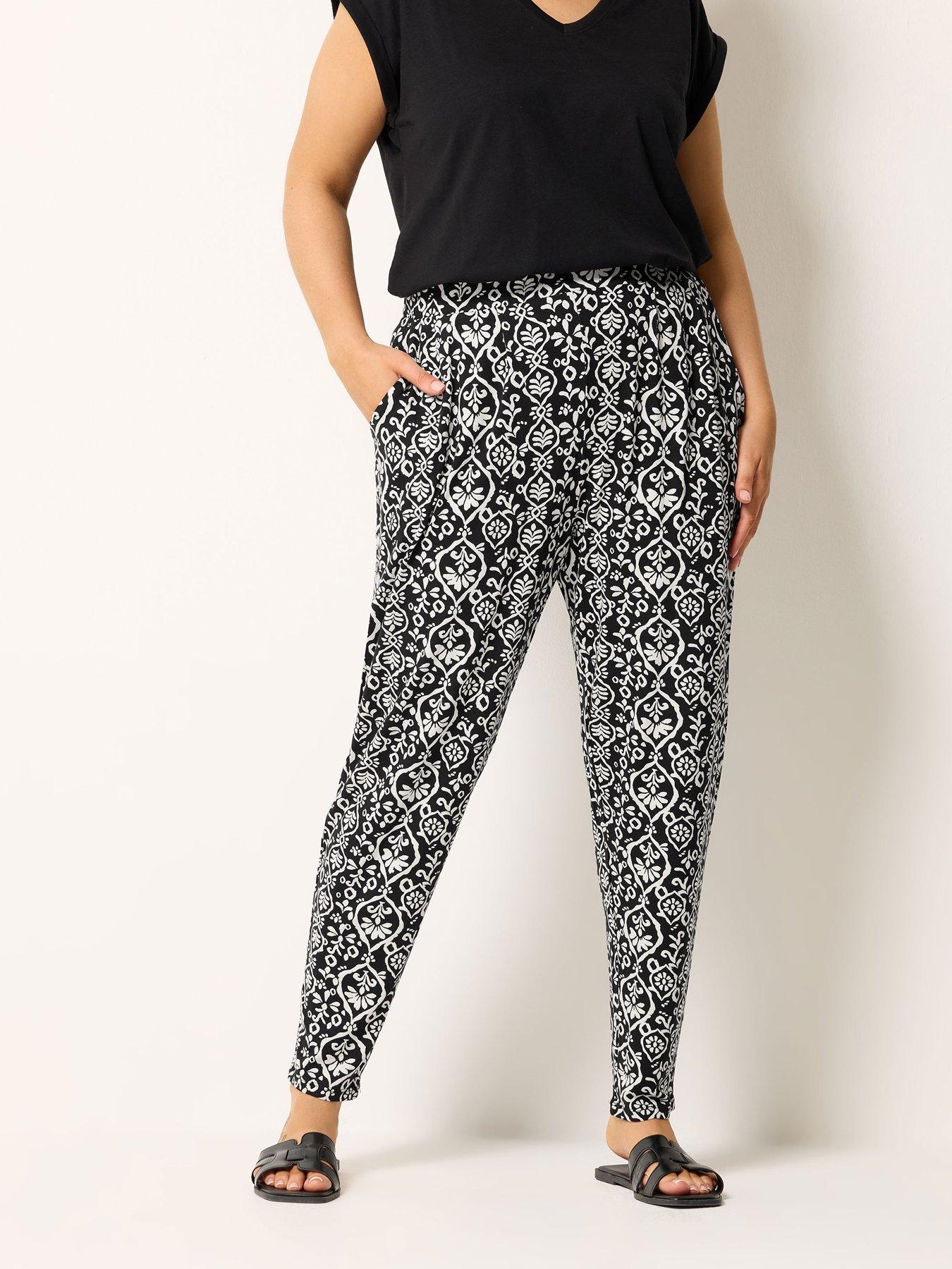 Yours Curve 2 Pack Wide Leg Trousers Regular - Black