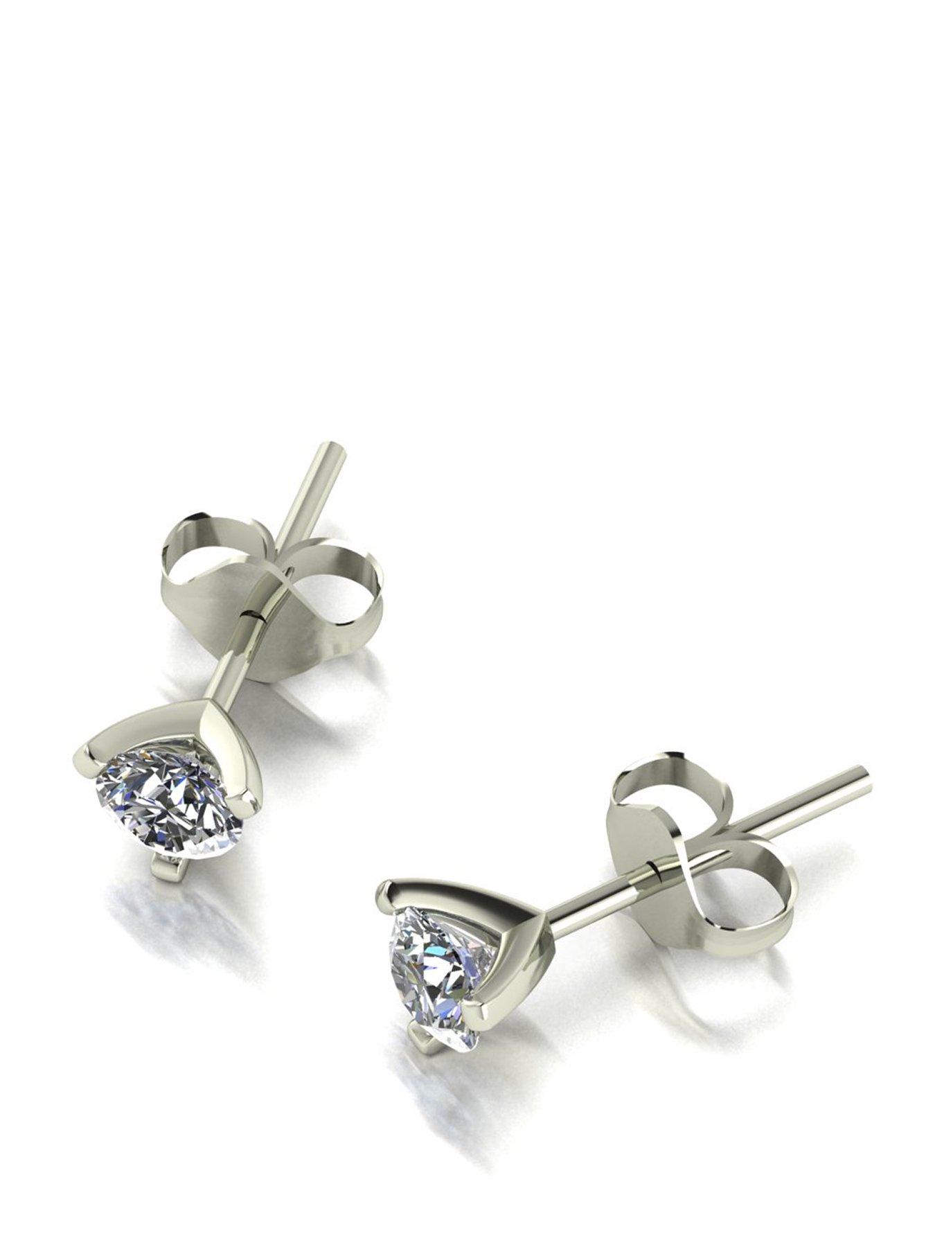 Moissanite 9ct White Gold 0.50ct total Moissanite Stud Earrings