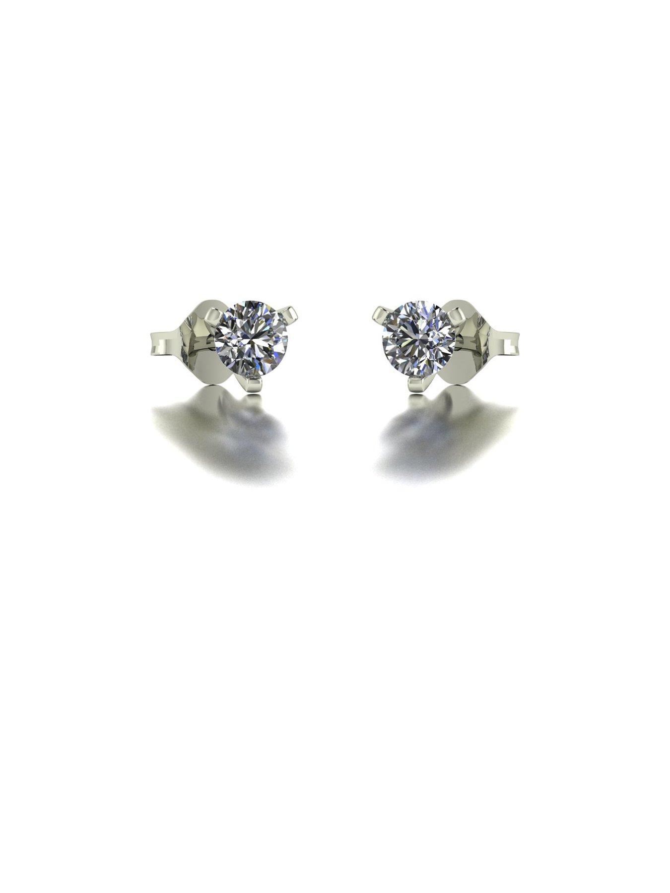 Image 2 of 5 of Moissanite 9ct White Gold 0.20ct total Moissanite Stud Earrings