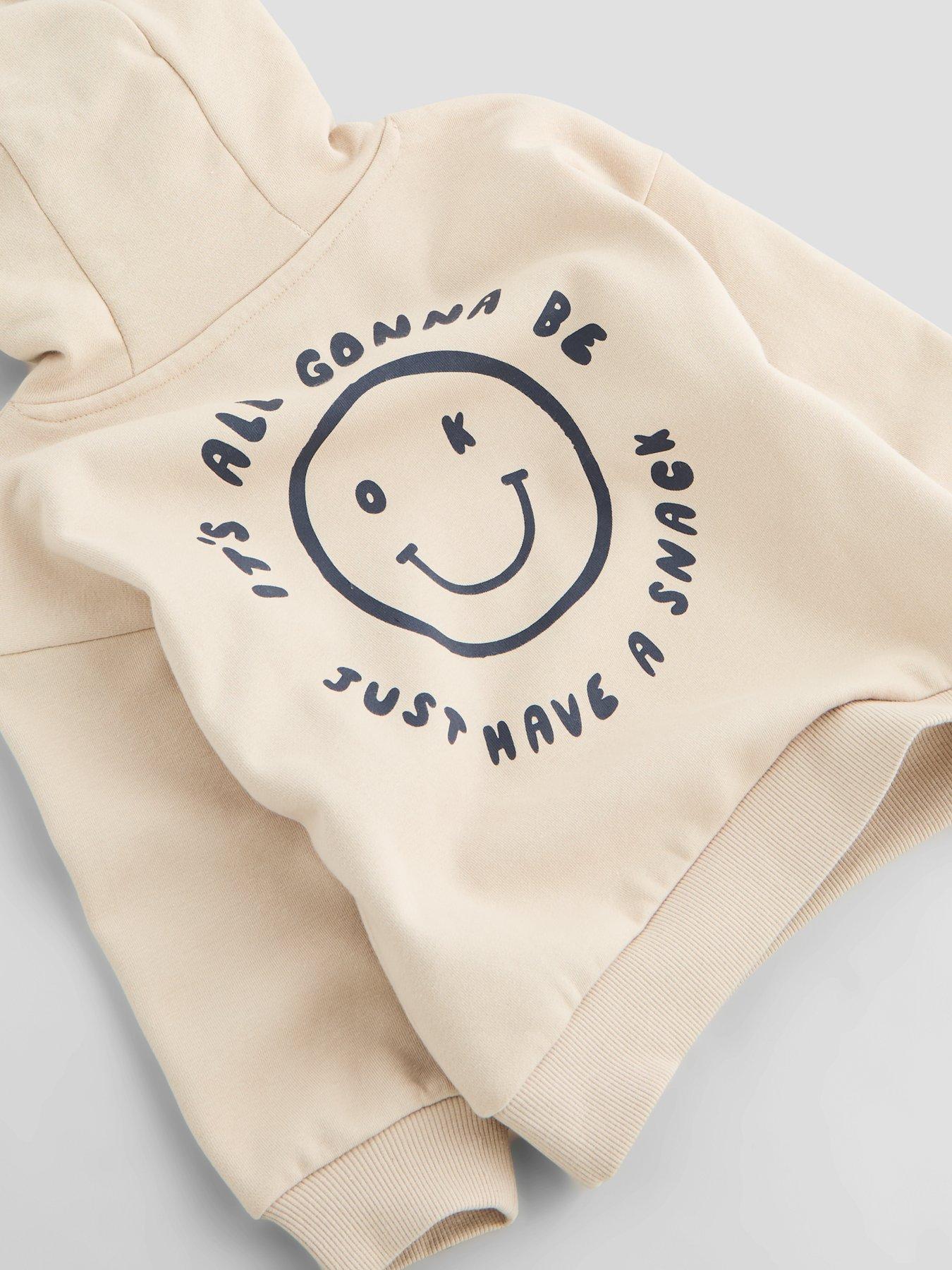 Image 4 of 5 of The Very Collection Boys' Cotton Rich Smile Hoodie and Joggers Outfit Set (9 months - 7 years) - Stone Beige