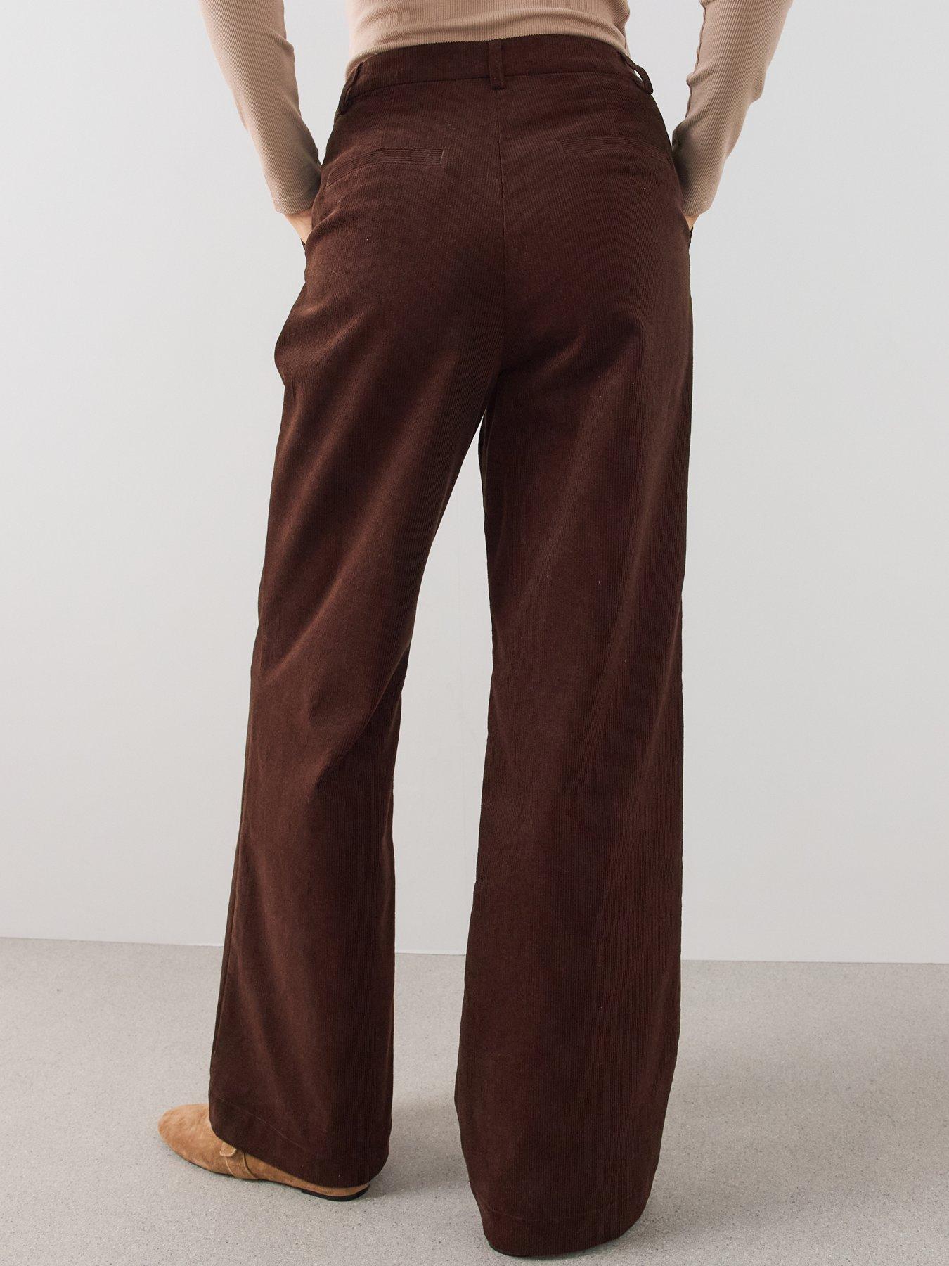 Image 2 of 7 of The Very Collection The Very Collection Womens Cord Wide Leg Trousers - Brown