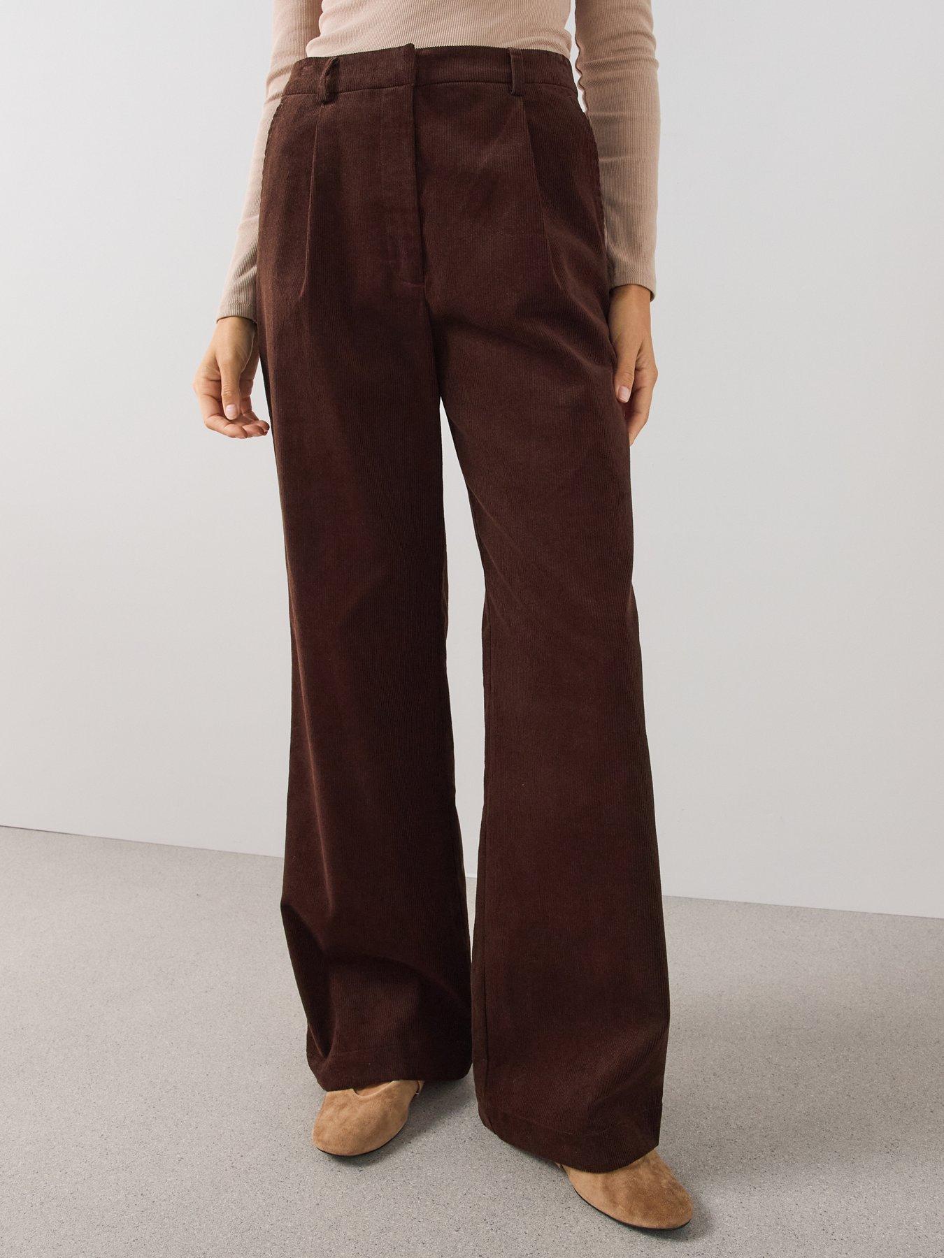 Image 4 of 7 of The Very Collection The Very Collection Womens Cord Wide Leg Trousers - Brown