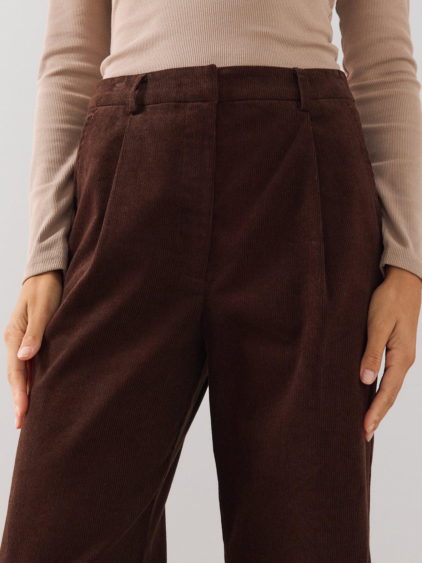 Image 5 of 7 of The Very Collection The Very Collection Womens Cord Wide Leg Trousers - Brown