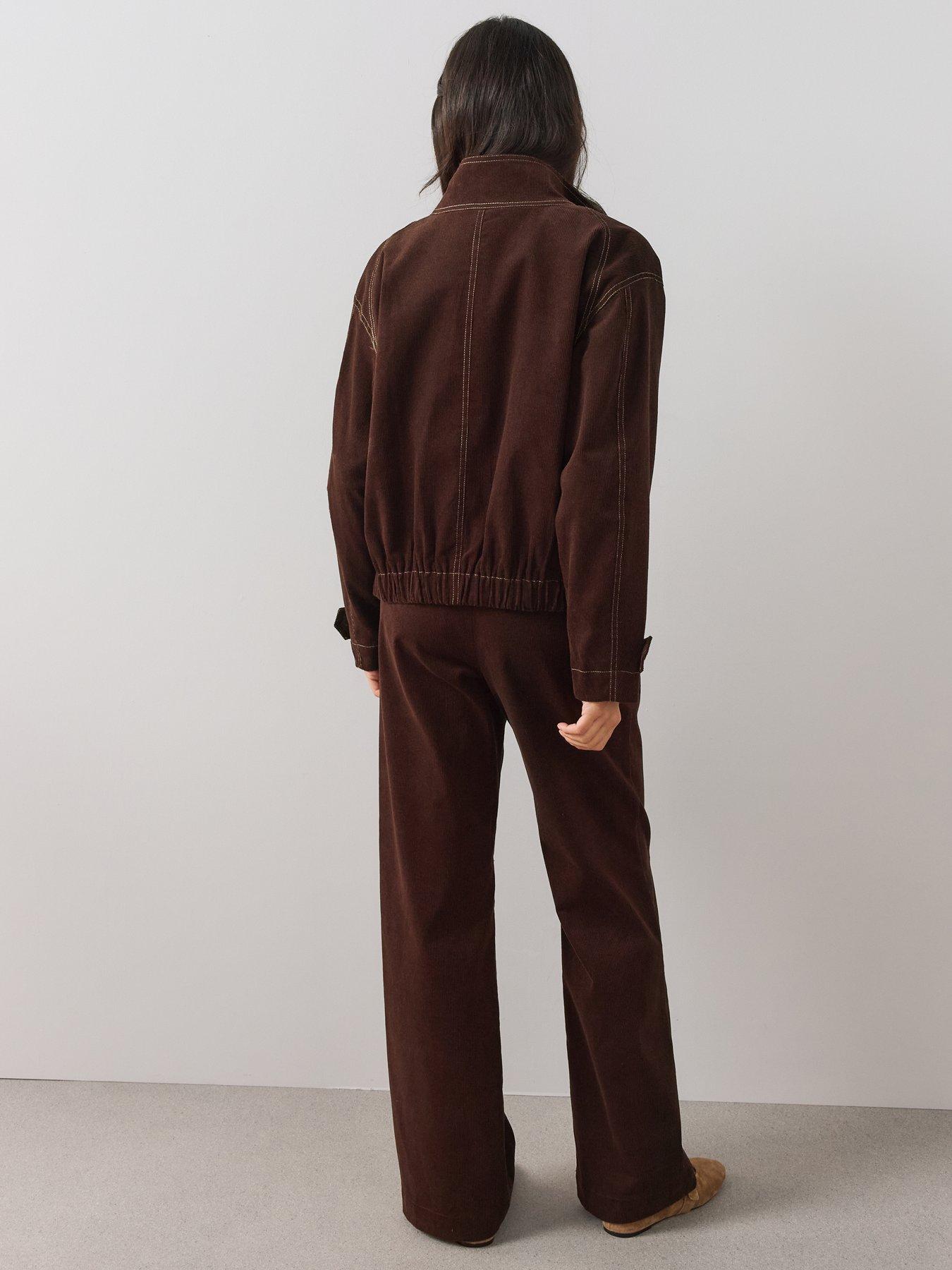 Image 6 of 7 of The Very Collection The Very Collection Womens Cord Wide Leg Trousers - Brown