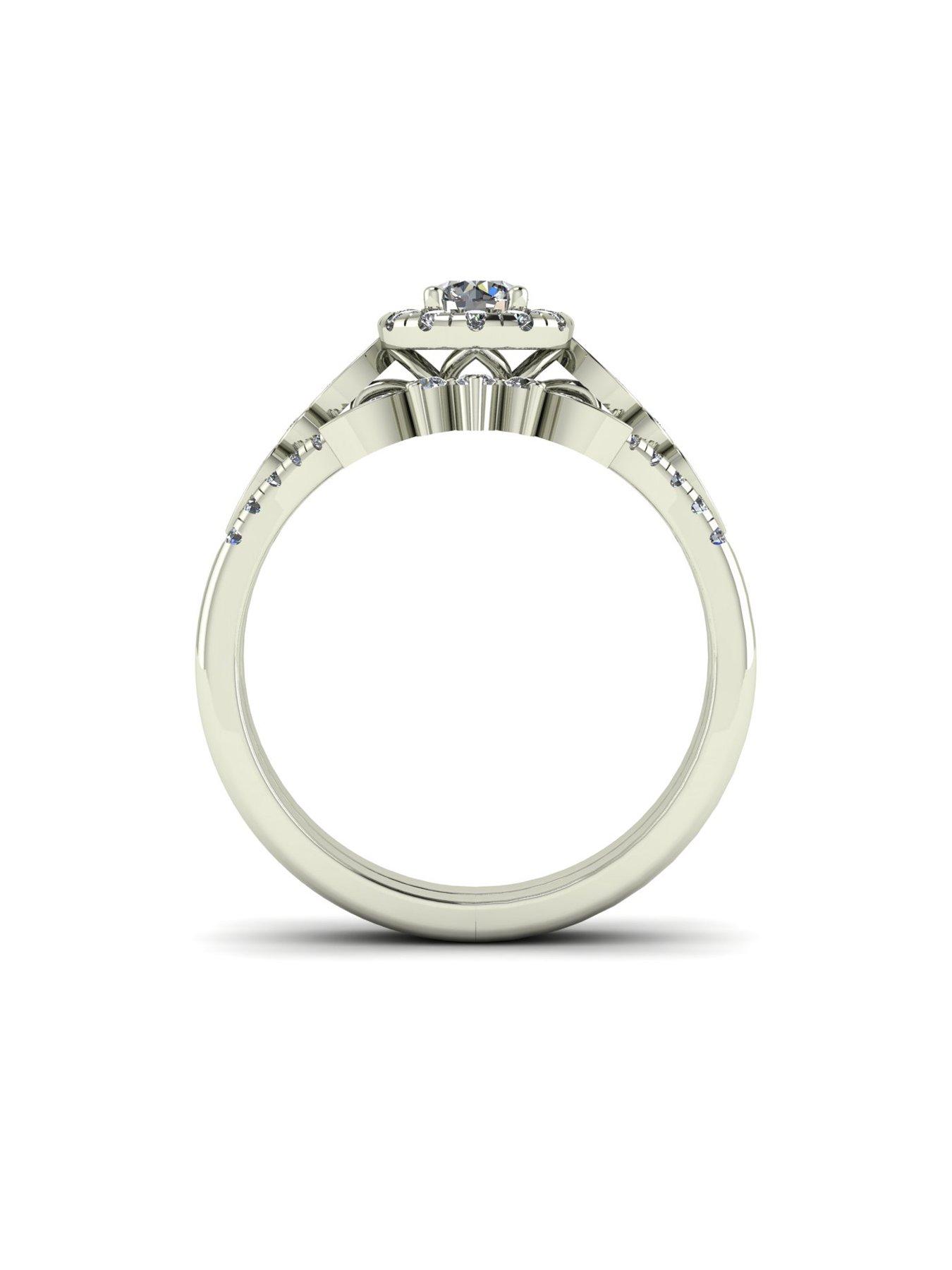 Image 2 of 5 of Moissanite 9ct White Gold 0.62ct total Moissanite Ring Set