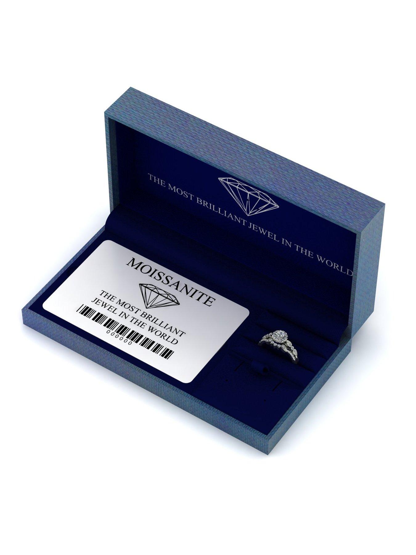 Image 5 of 5 of Moissanite 9ct White Gold 0.62ct total Moissanite Ring Set