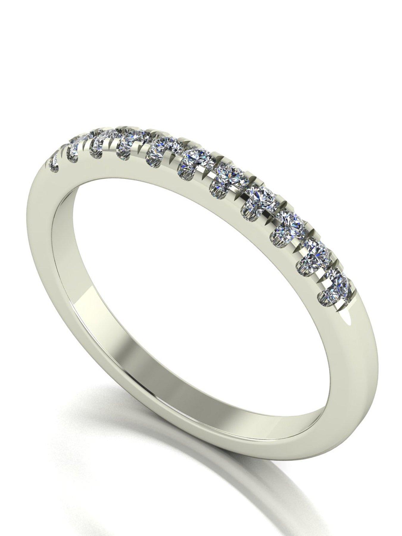 Image 1 of 5 of Moissanite Starlight 9ct White Gold 0.25ct total Moissanite Band Ring