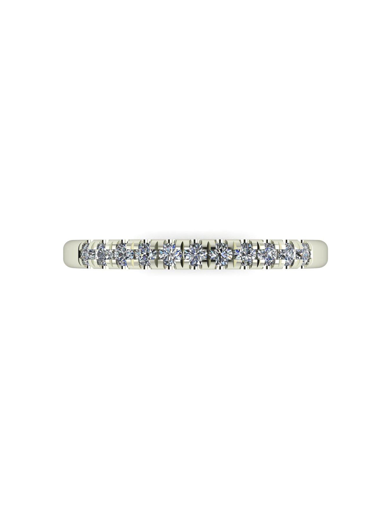 Image 3 of 5 of Moissanite Starlight 9ct White Gold 0.25ct total Moissanite Band Ring