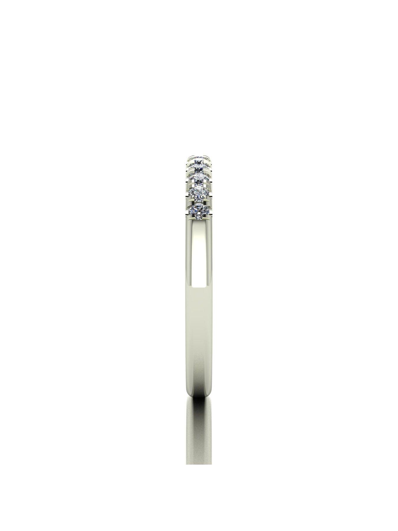 Image 4 of 5 of Moissanite Starlight 9ct White Gold 0.25ct total Moissanite Band Ring