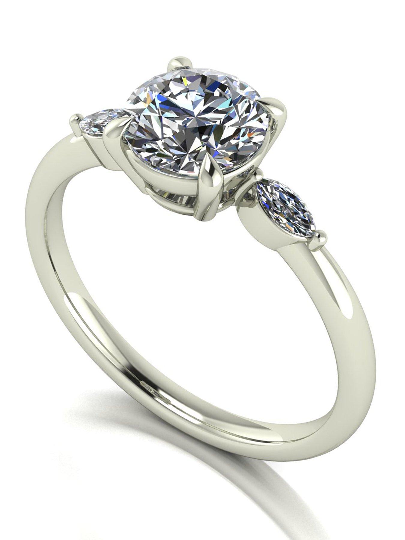 Image 1 of 5 of Moissanite 9ct White Gold Lady Lynsey 1.4ct total Moissanite Solitaire Ring