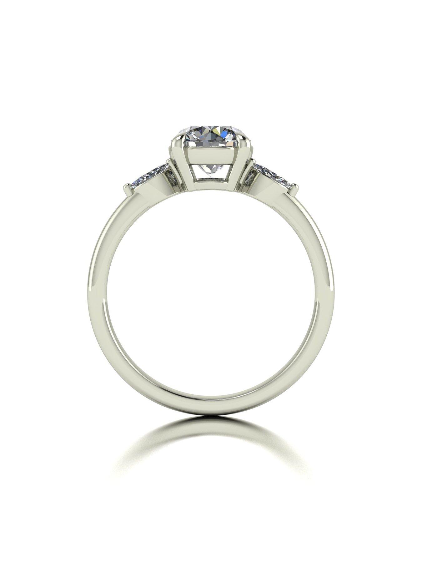 Image 2 of 5 of Moissanite 9ct White Gold Lady Lynsey 1.4ct total Moissanite Solitaire Ring