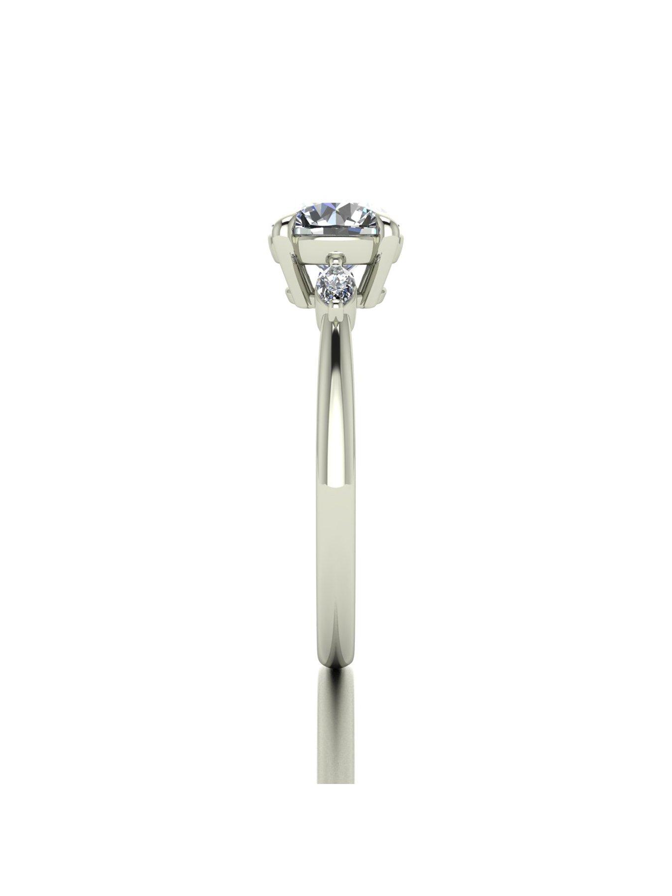 Image 3 of 5 of Moissanite 9ct White Gold Lady Lynsey 1.4ct total Moissanite Solitaire Ring