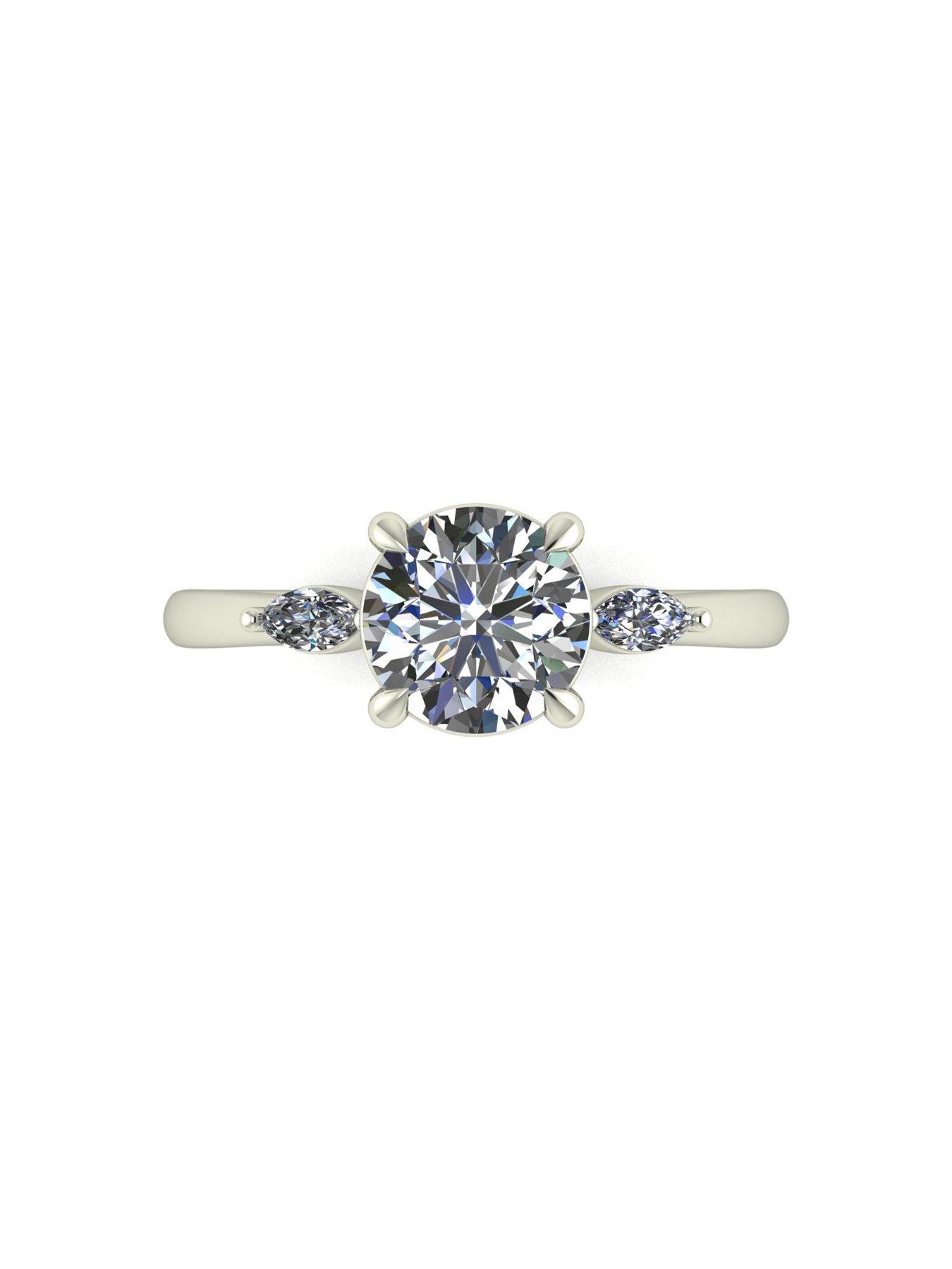 Image 4 of 5 of Moissanite 9ct White Gold Lady Lynsey 1.4ct total Moissanite Solitaire Ring