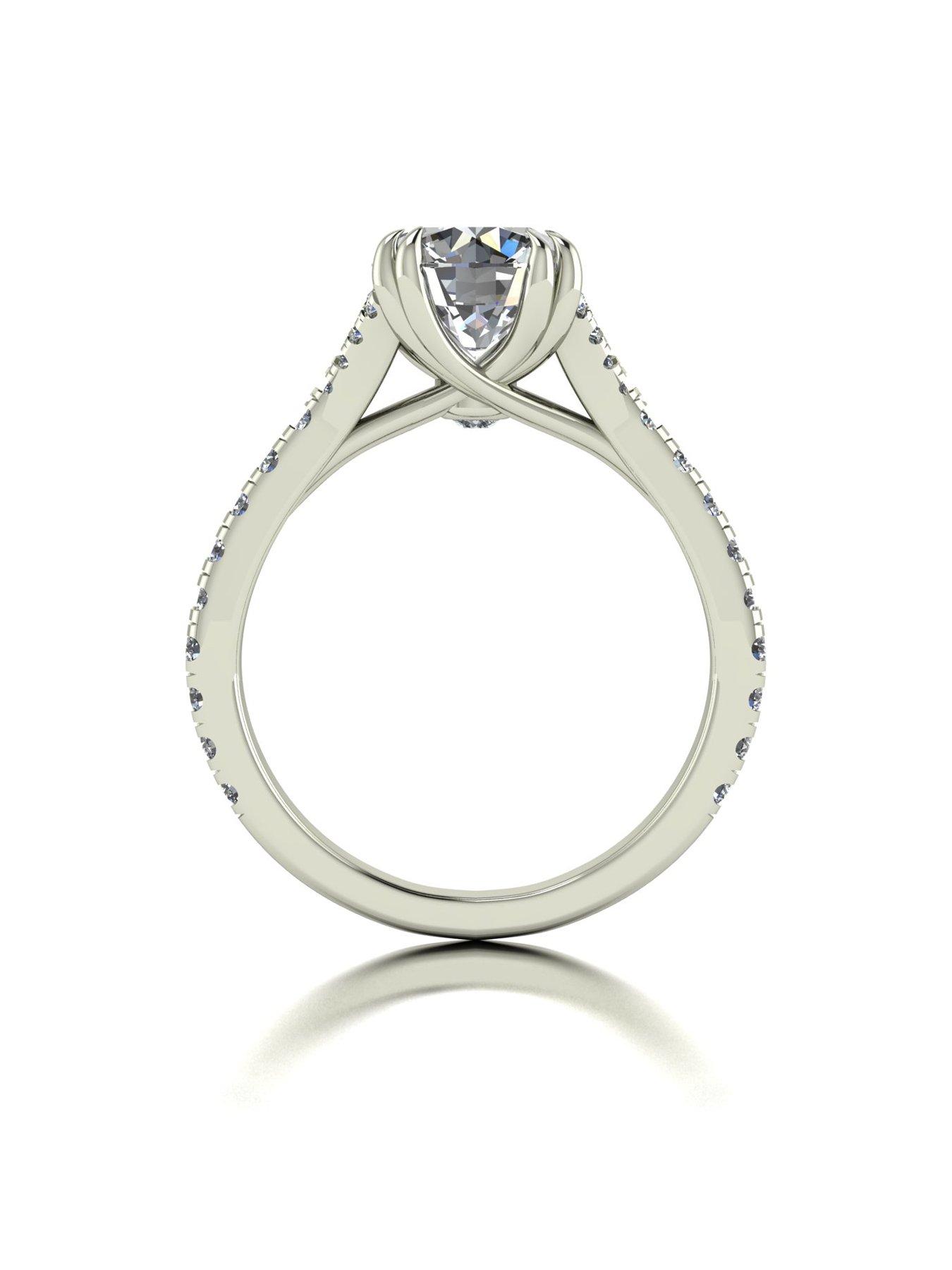 Image 2 of 5 of Moissanite 9ct White Gold Lady Lynsey 2.30ct total Moissanite Solitaire Ring