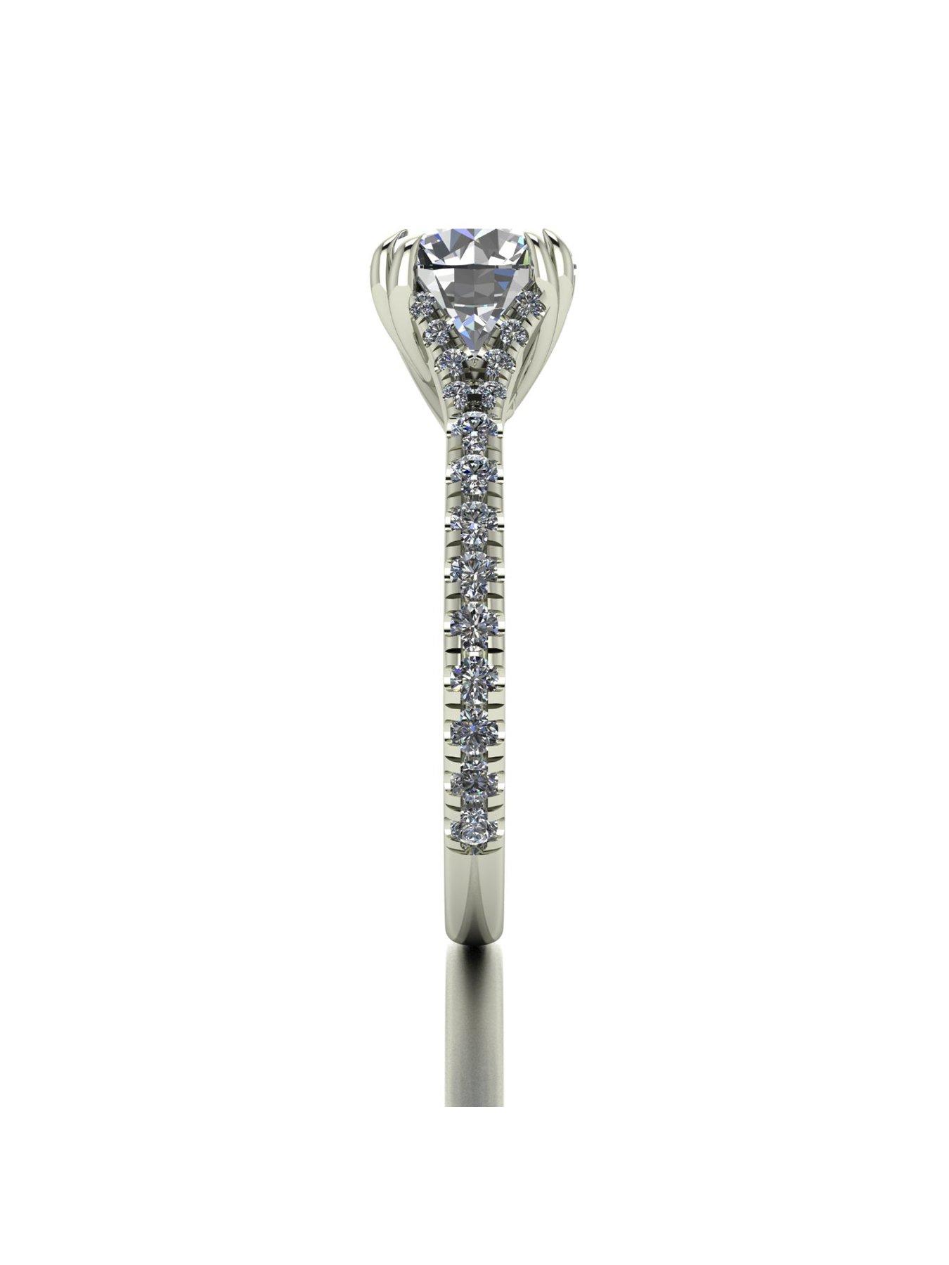 Image 3 of 5 of Moissanite 9ct White Gold Lady Lynsey 2.30ct total Moissanite Solitaire Ring