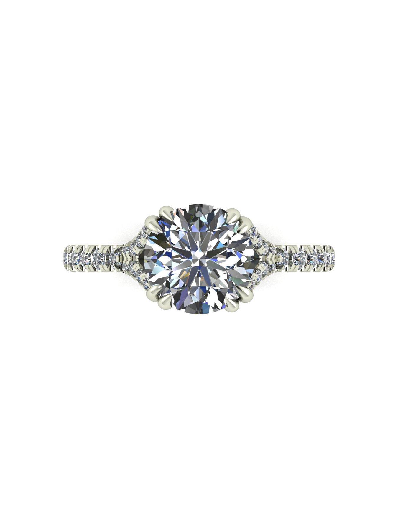 Image 4 of 5 of Moissanite 9ct White Gold Lady Lynsey 2.30ct total Moissanite Solitaire Ring