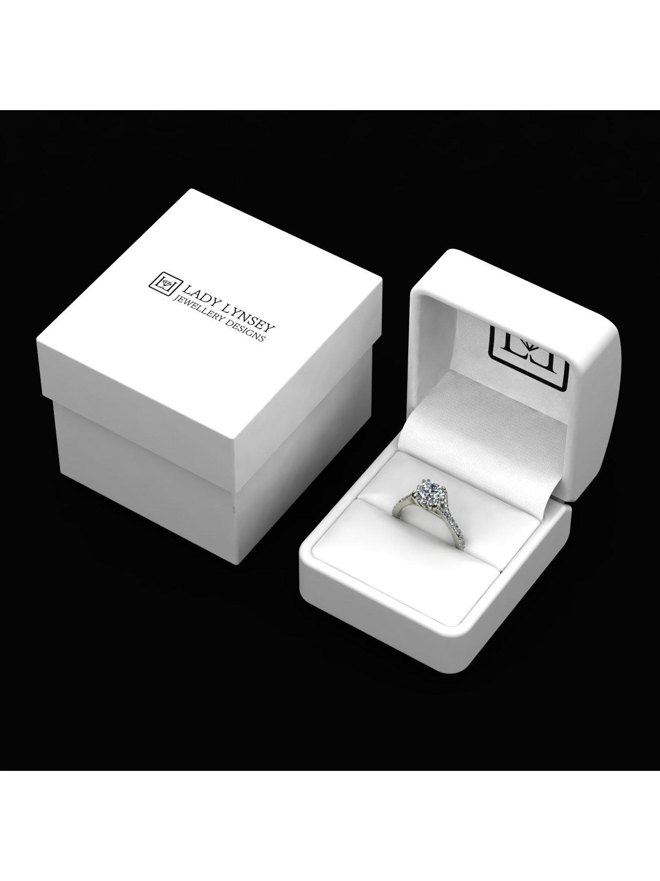 Image 5 of 5 of Moissanite 9ct White Gold Lady Lynsey 2.30ct total Moissanite Solitaire Ring