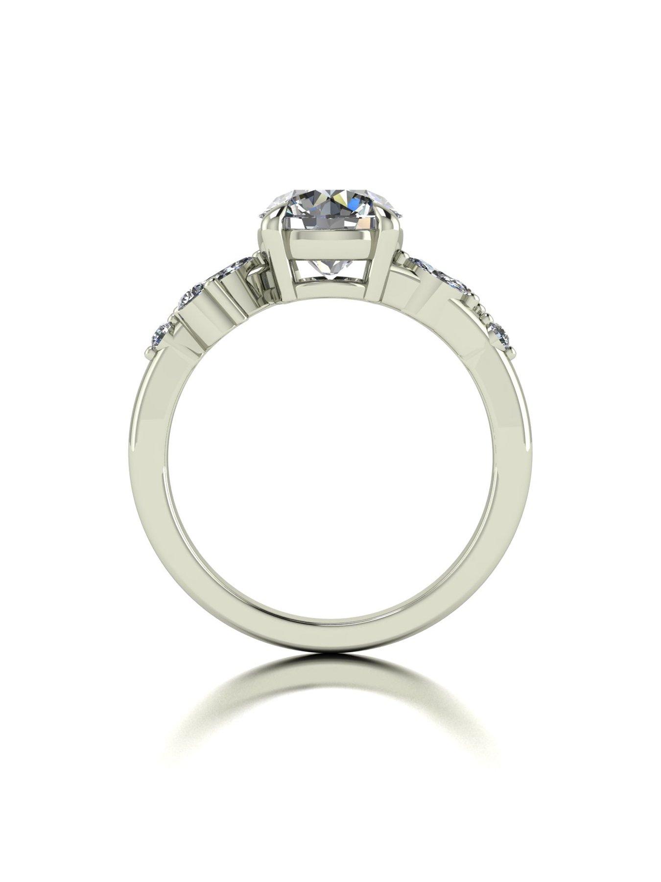 Image 2 of 5 of Moissanite 9ct White Gold Lady Lynsey 2.40ct total Moissanite Solitaire Ring