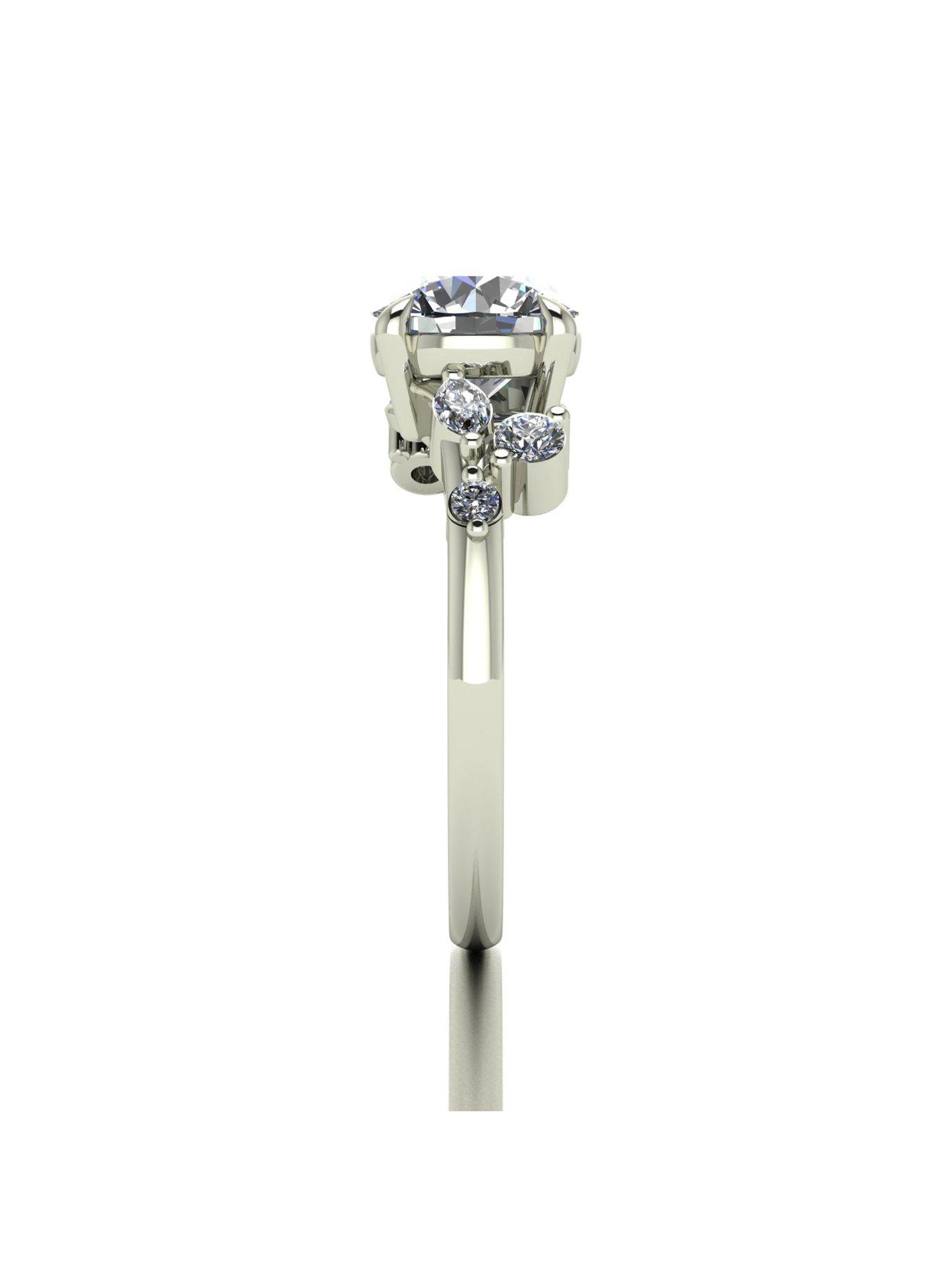 Image 3 of 5 of Moissanite 9ct White Gold Lady Lynsey 2.40ct total Moissanite Solitaire Ring