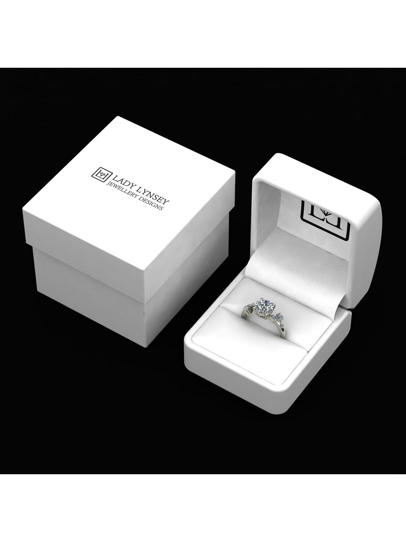 Image 5 of 5 of Moissanite 9ct White Gold Lady Lynsey 2.40ct total Moissanite Solitaire Ring
